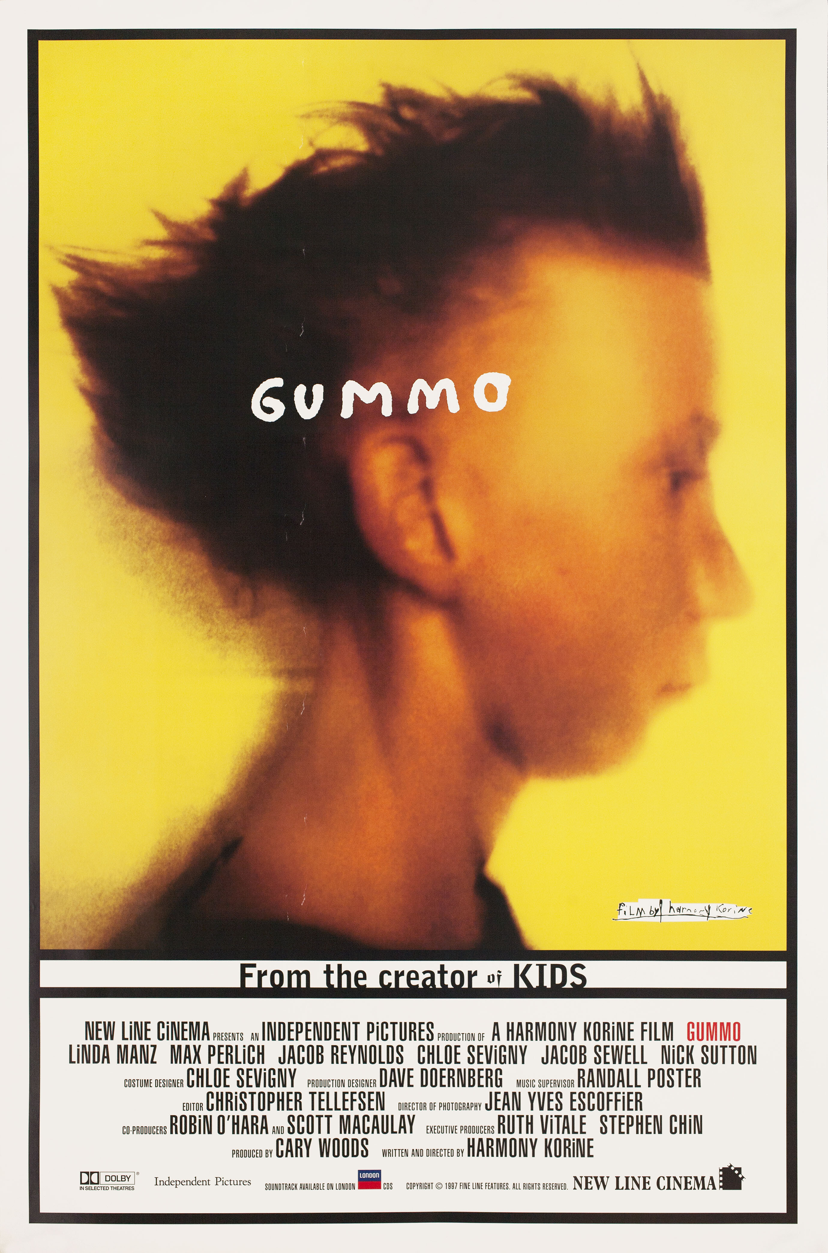 Гуммо (Gummo, 1997), режиссёр Хармони Корин, американский постер к фильму, 1997 год