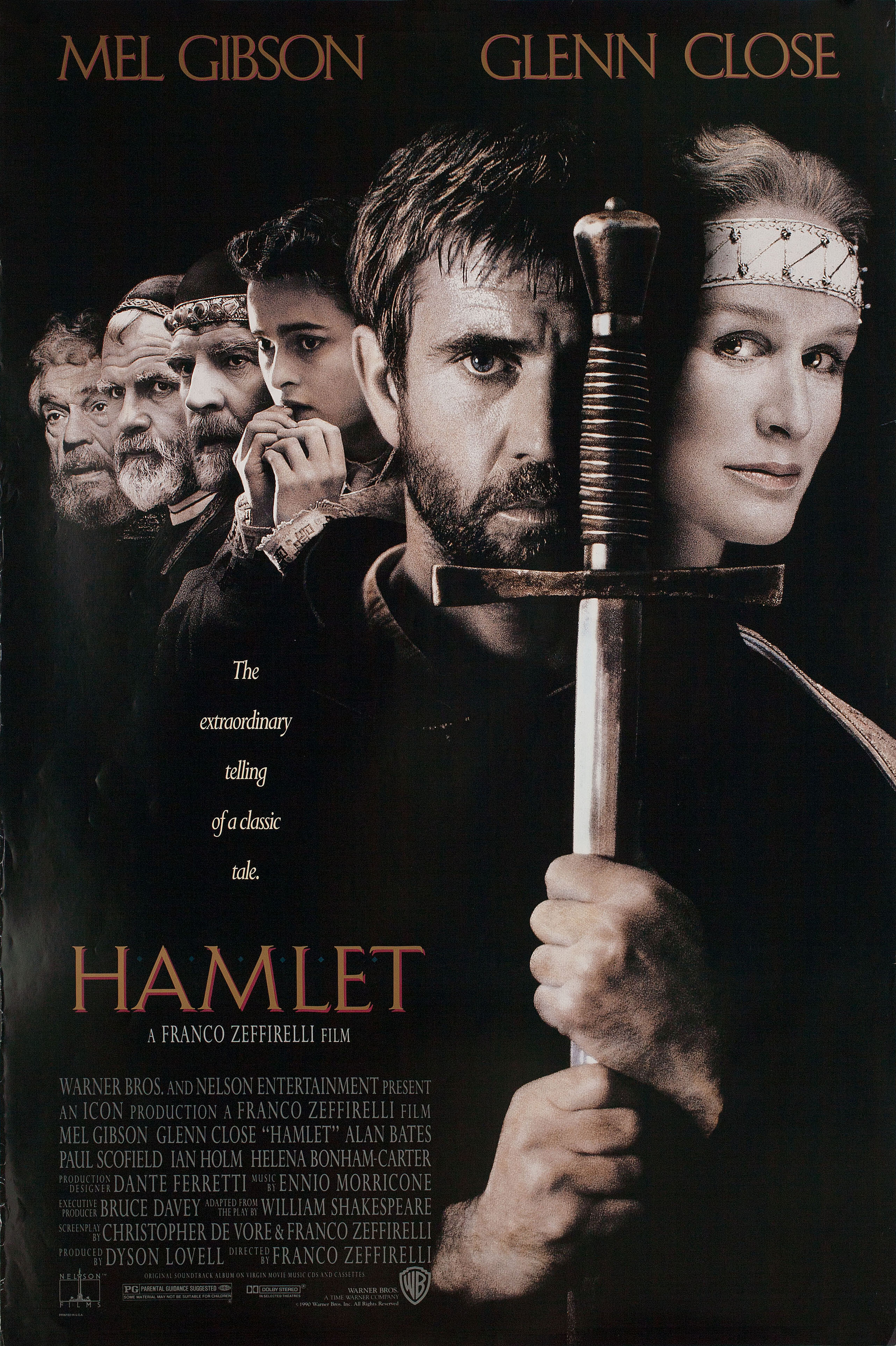 Гамлет (Hamlet, 1990), режиссёр Франко Дзеффирелли, американский постер к фильму, 1990 год