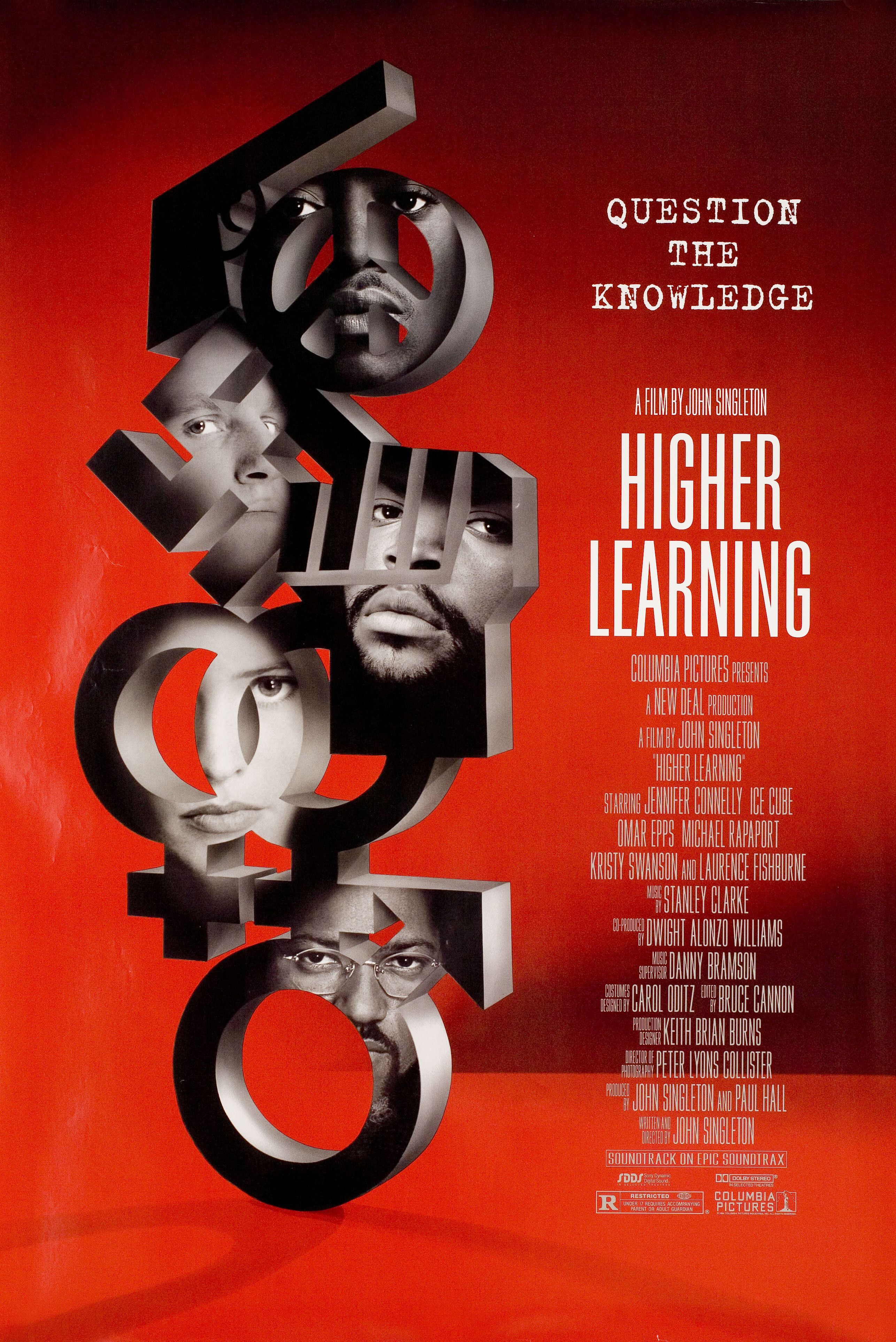 Высшее образование (Higher Learning, 1995), режиссёр Джон Синглтон, американский постер к фильму, 1995 год