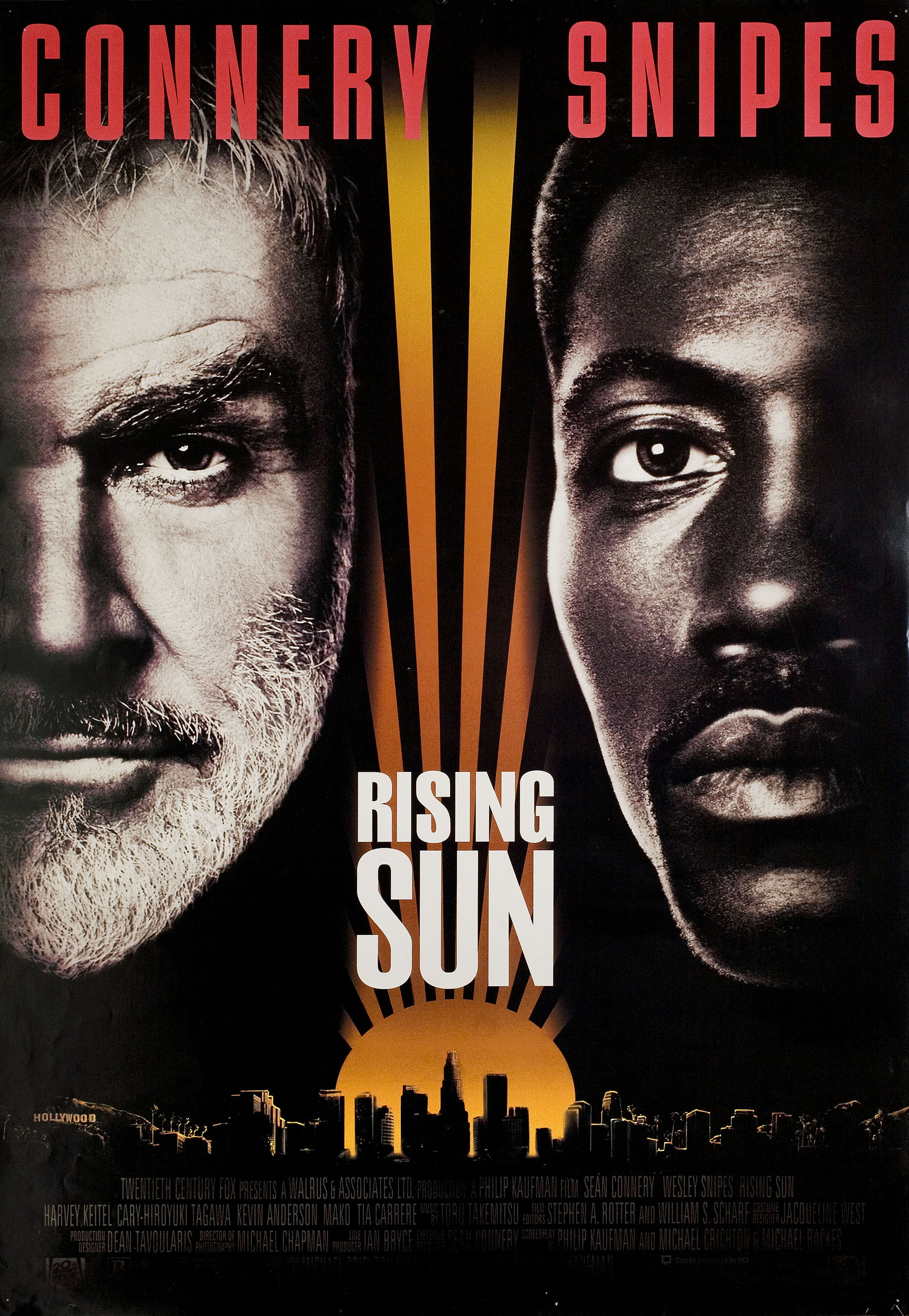 Восходящее солнце (Rising Sun, 1993), режиссёр Филип Кауфман, американский постер к фильму, 1993 год