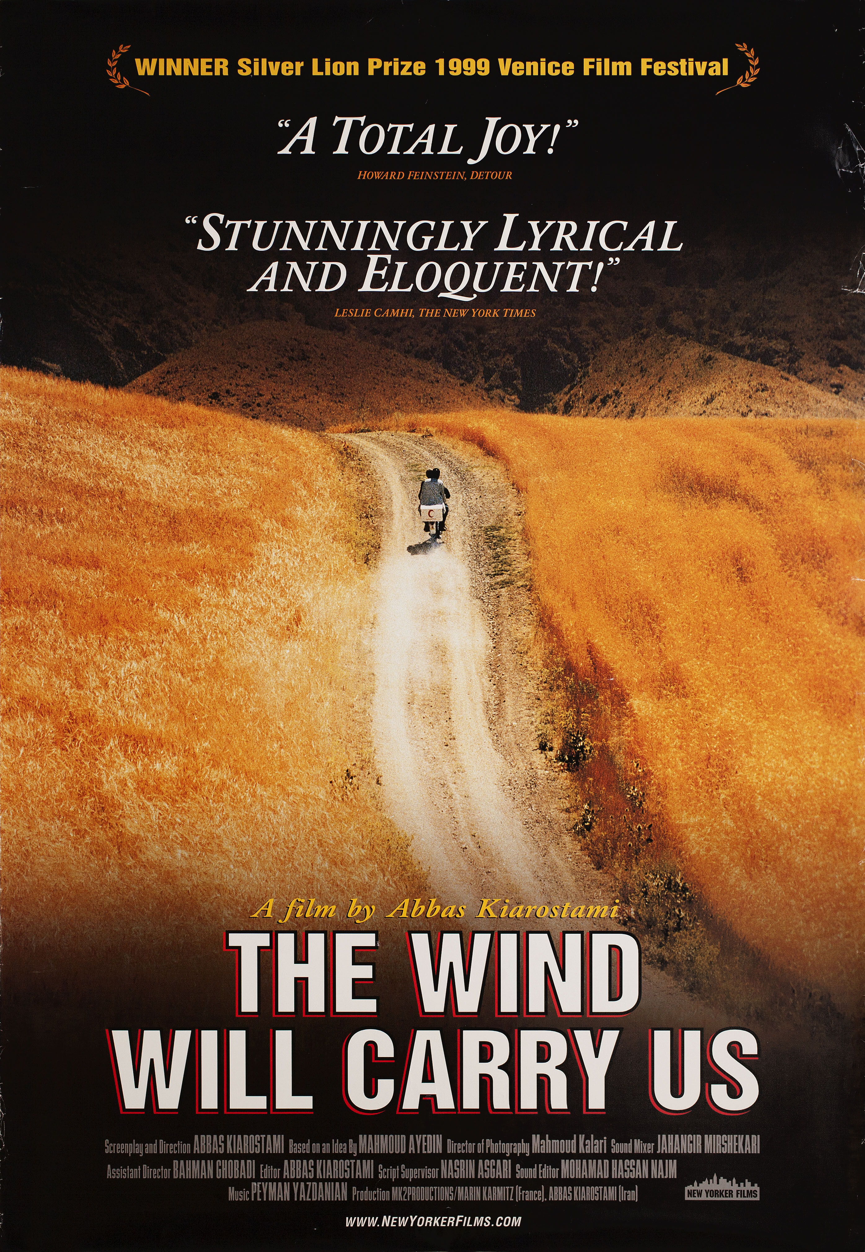 Нас унесет ветер (The Wind Will Carry Us, 1999), режиссёр Аббас Киаростами, американский постер к фильму, 1999 год