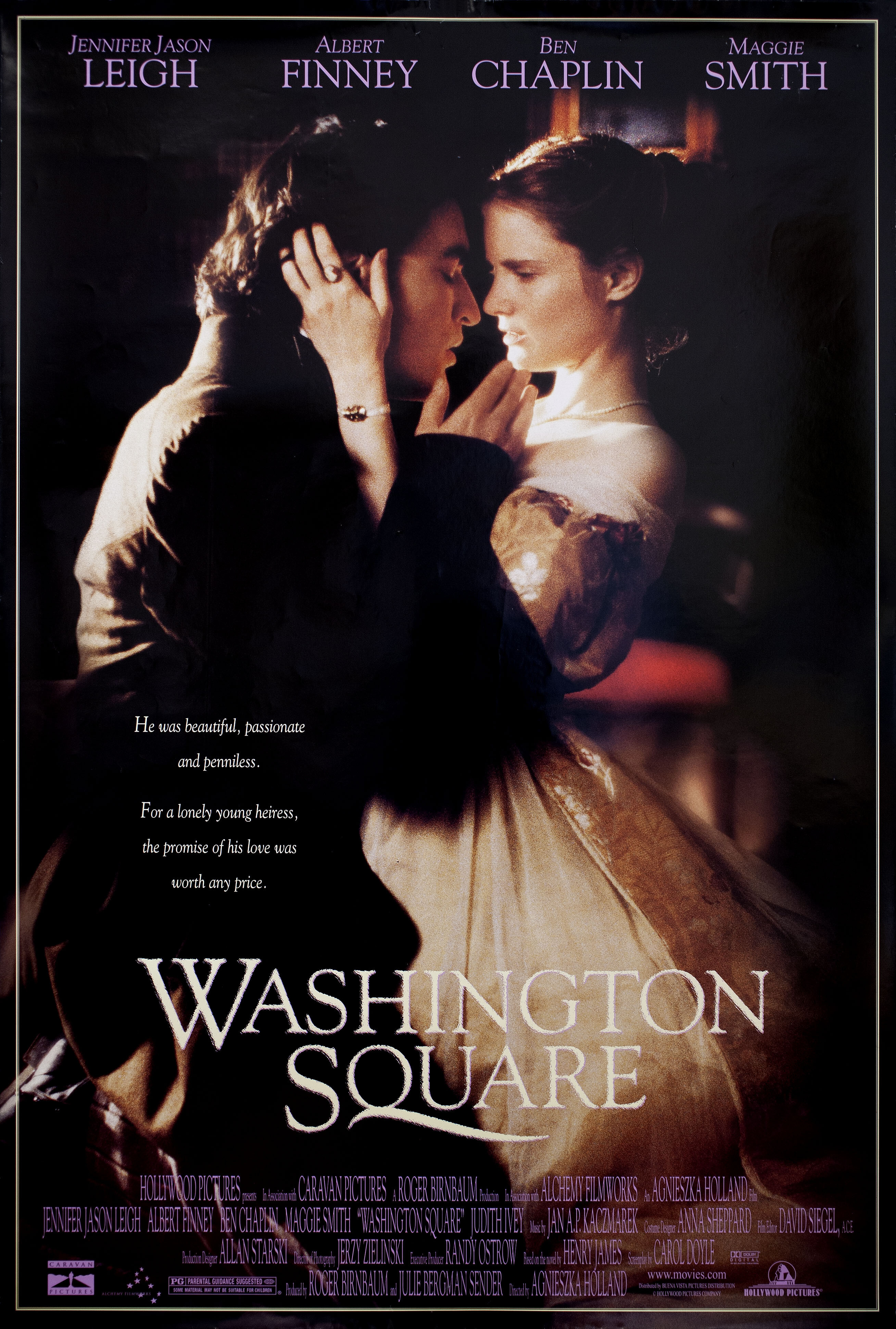 Площадь Вашингтона (Washington Square, 1997), режиссёр Агнешка Холланд, американский постер к фильму, 1997 год