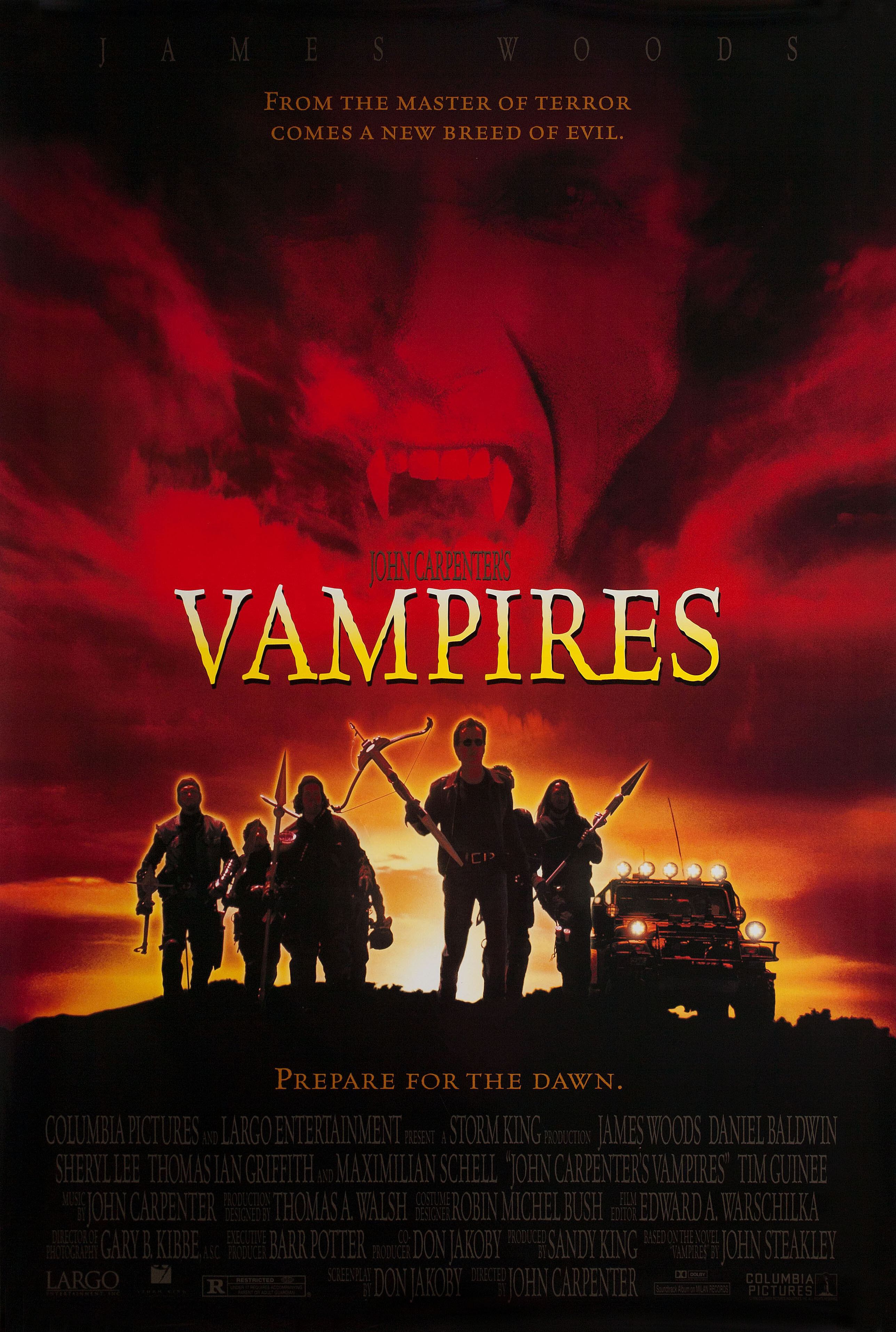 Вампиры (Vampires, 1998), режиссёр Джон Карпентер, американский постер к фильму, 1998 год