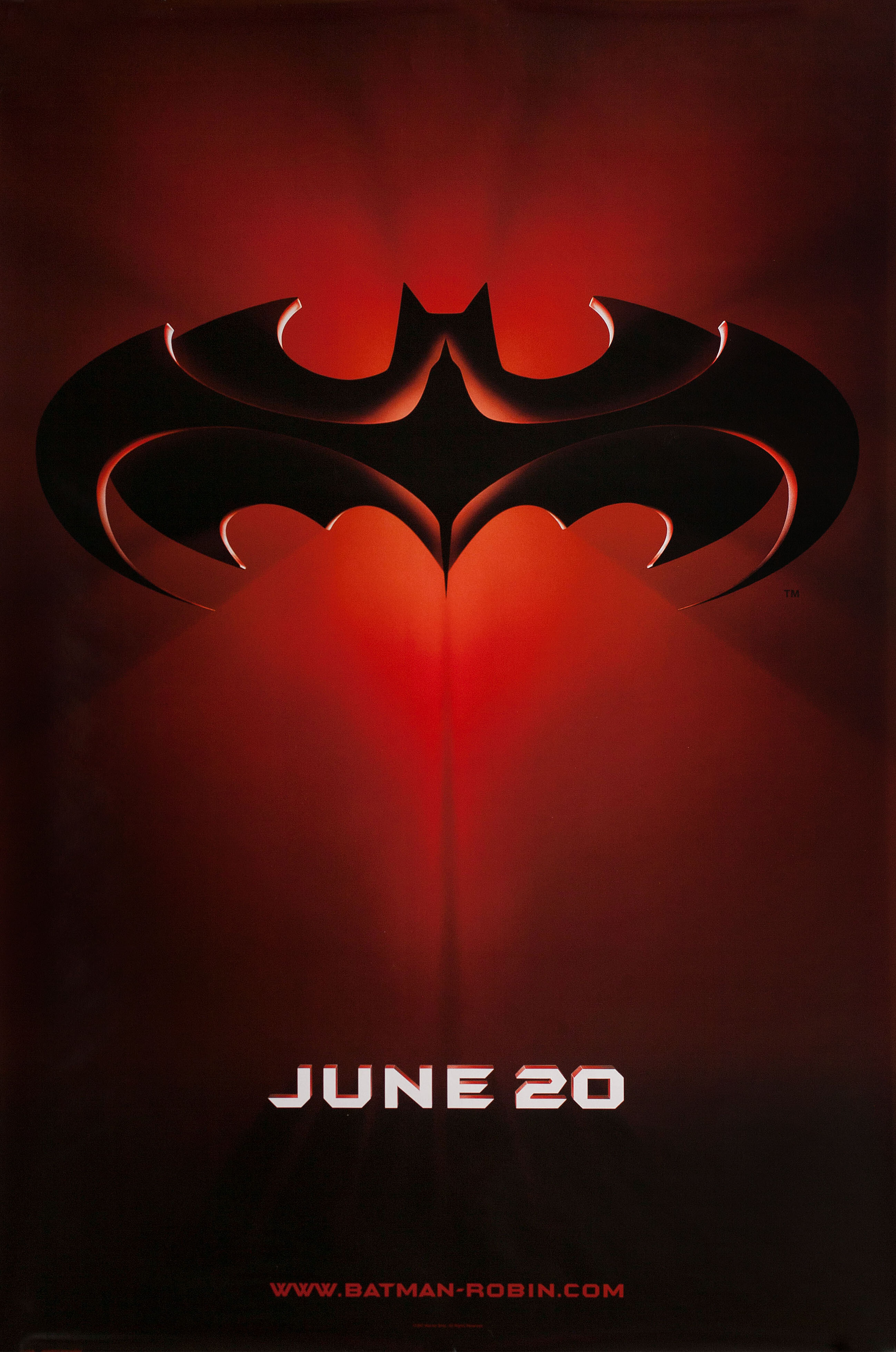 Бэтмен и Робин (Batman & Robin, 1997), режиссёр Джоэл Шумахер, американский постер к фильму, 1997 год