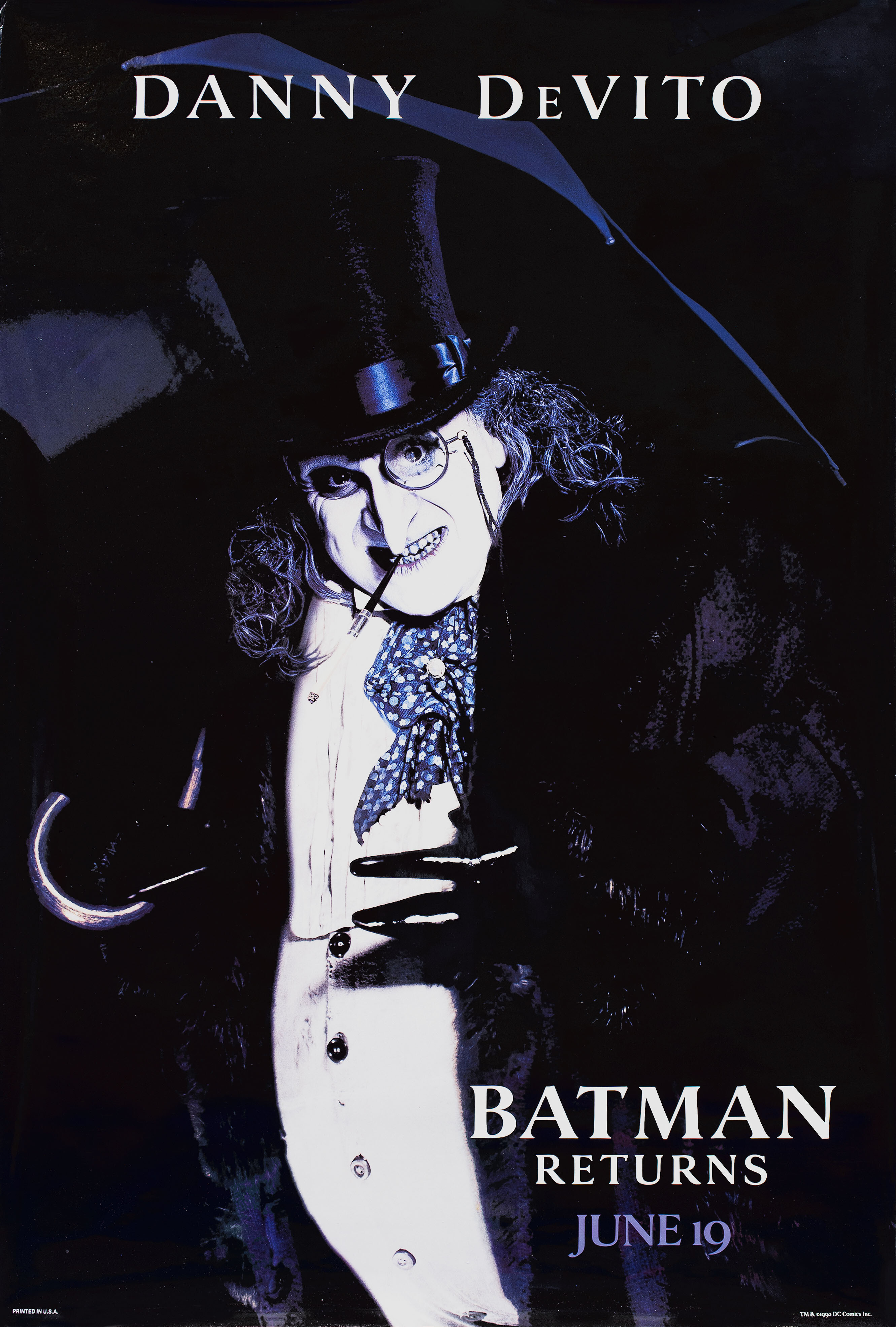 Бэтмен возвращается (Batman Returns, 1992), режиссёр Тим Бертон, американский постер к фильму, 1992 год (3)