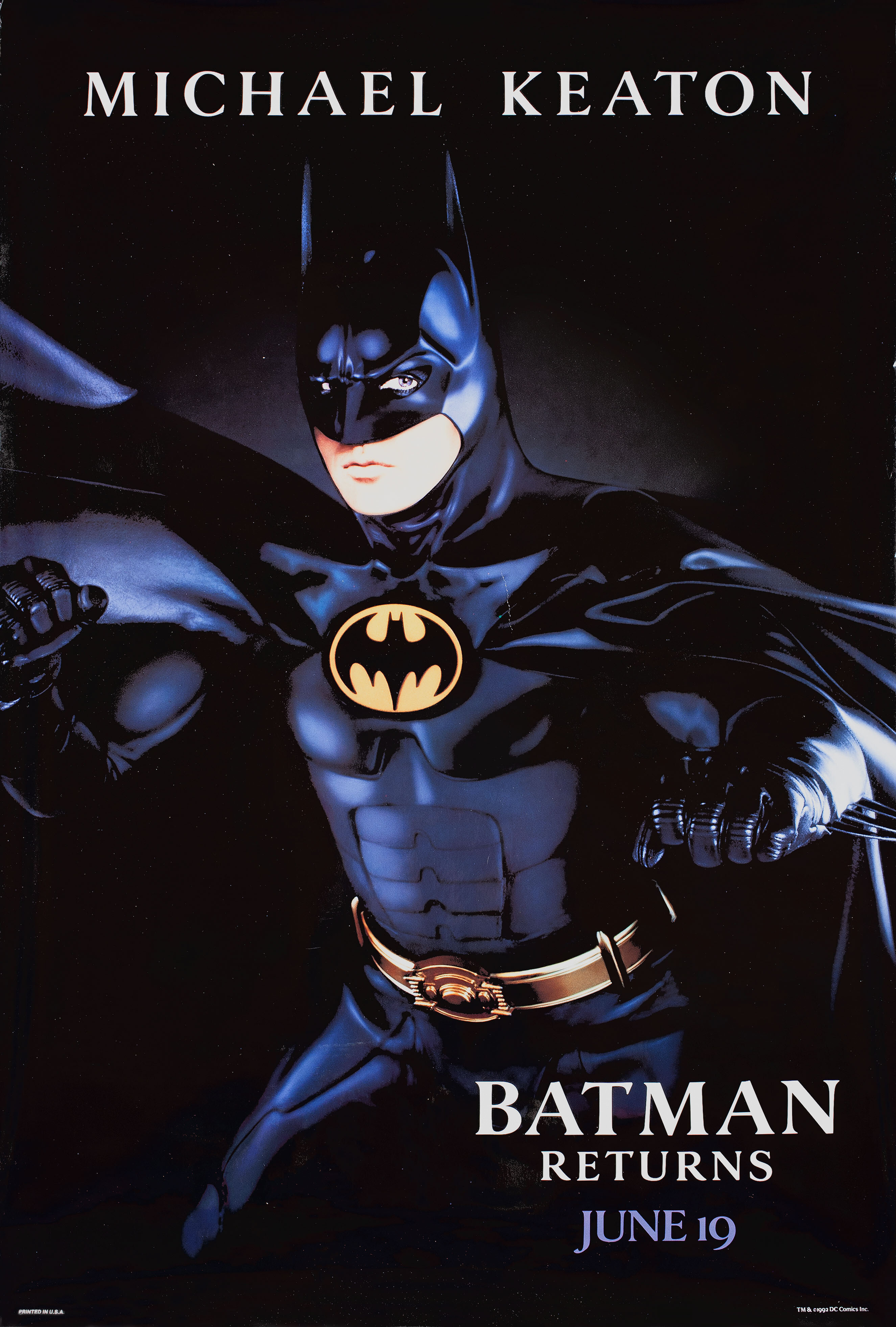 Бэтмен возвращается (Batman Returns, 1992), режиссёр Тим Бертон, американский постер к фильму, 1992 год (2)