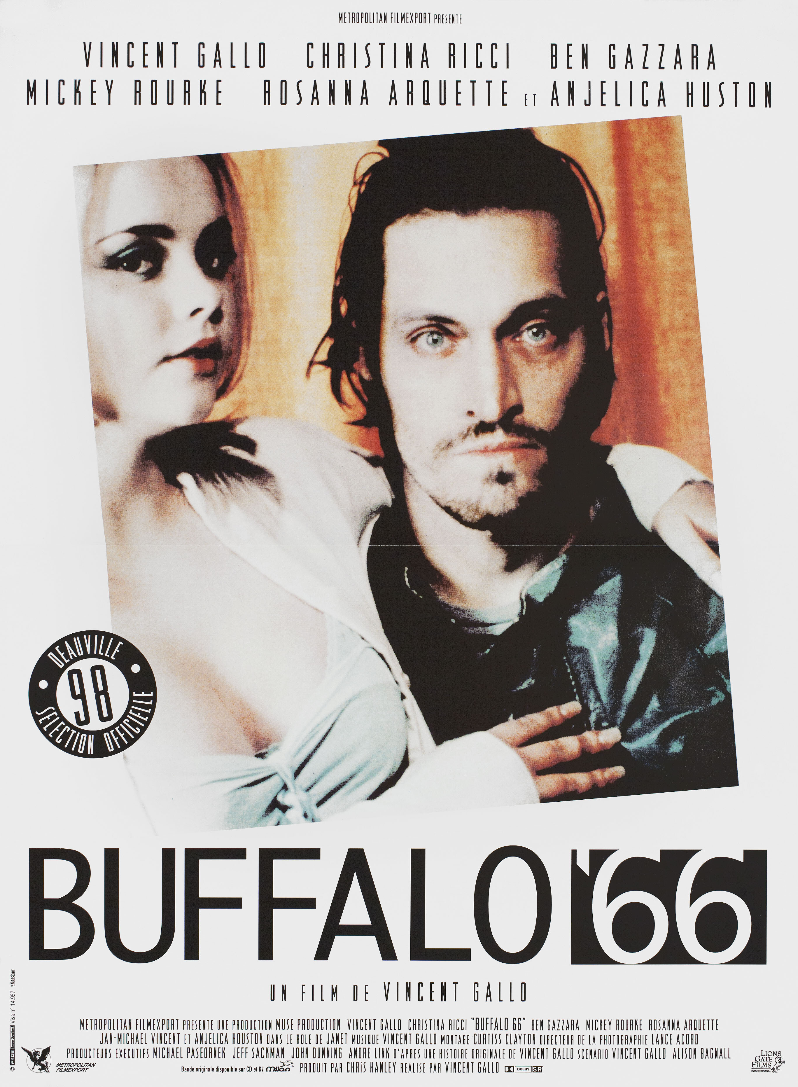 Буффало 66 (Buffalo 66, 1998), режиссёр Винсент Галло, французский постер к фильму, 1998 год