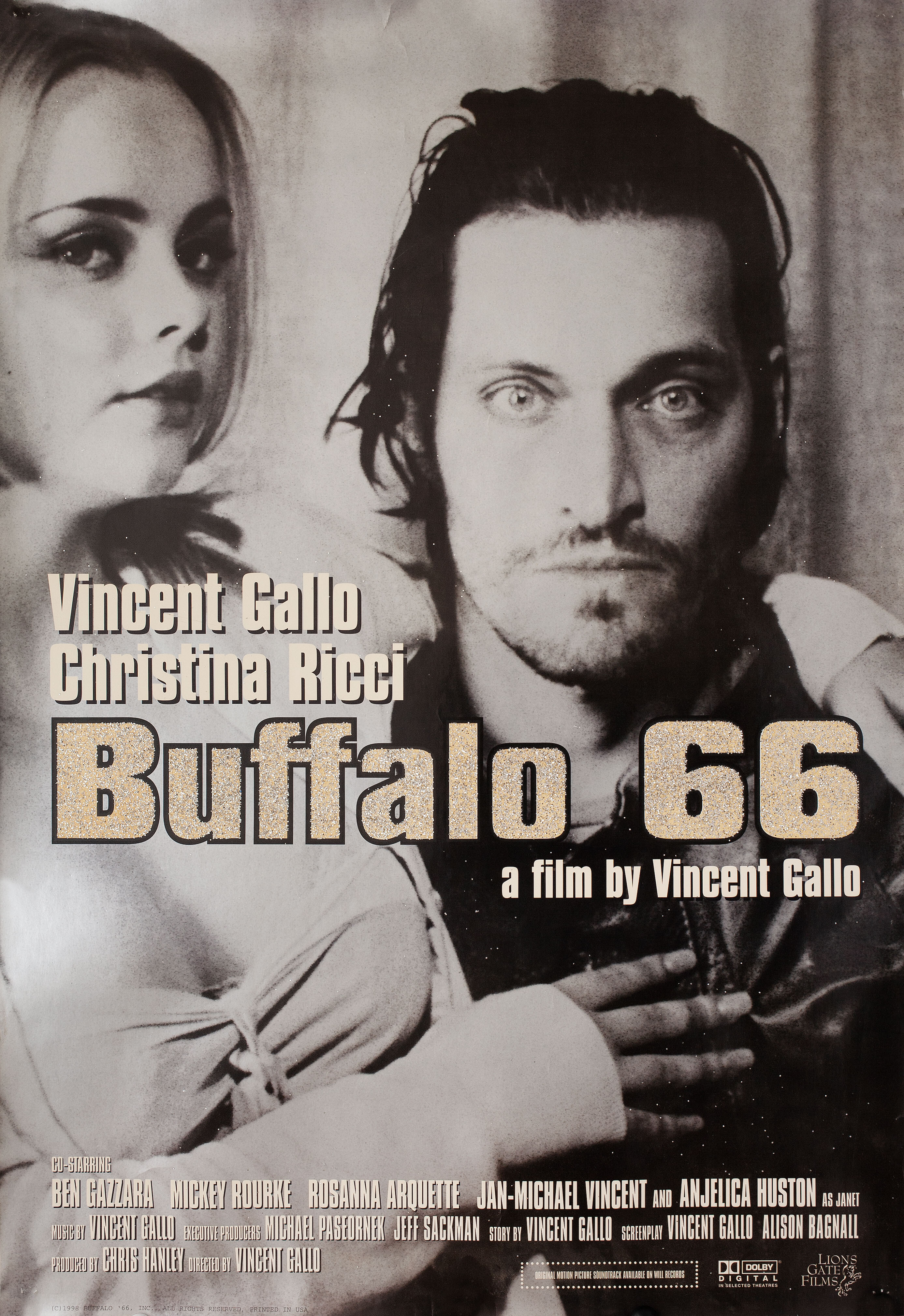 Буффало 66 (Buffalo 66, 1998), режиссёр Винсент Галло, американский постер к фильму, 1998 год