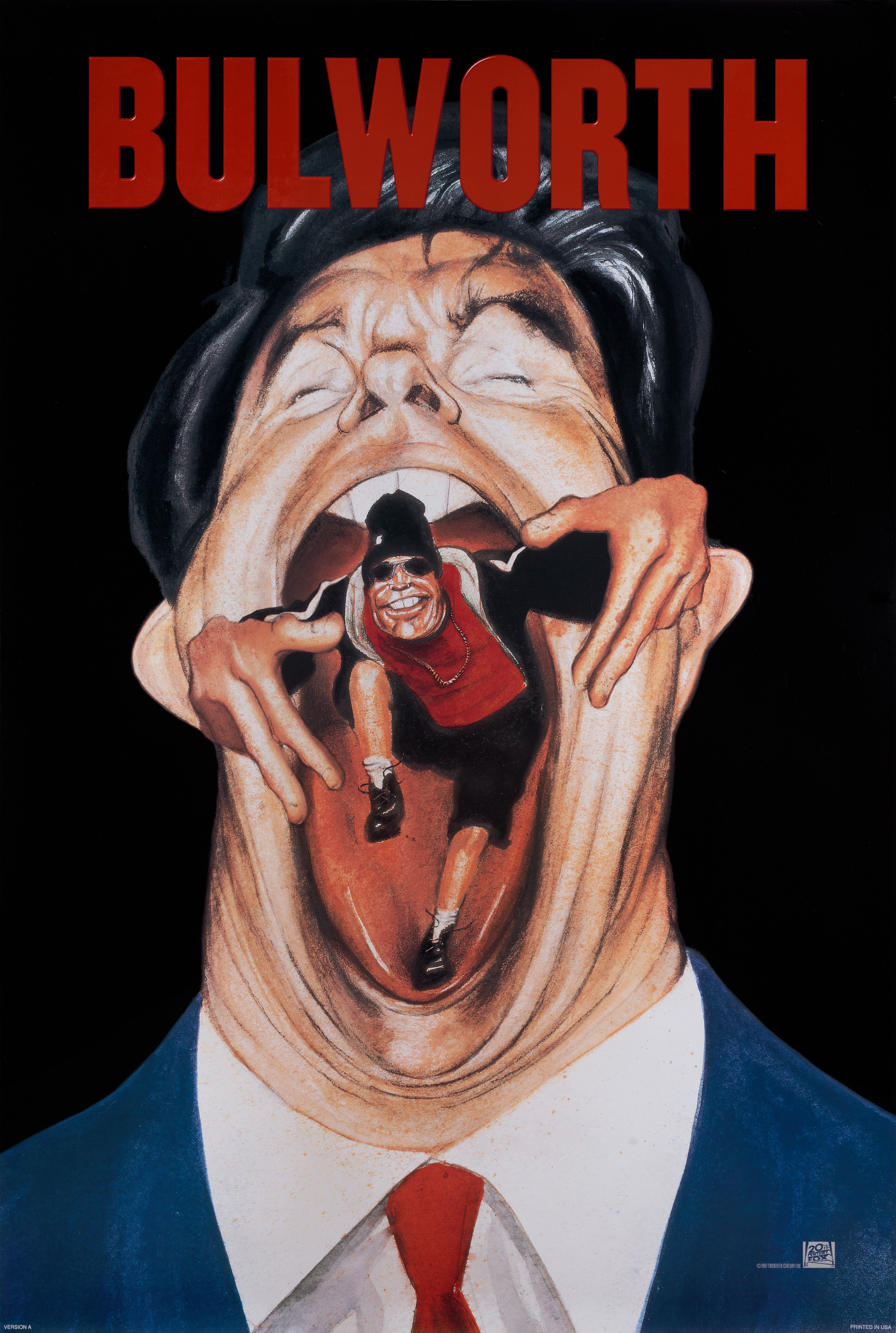 Булворт (Bulworth, 1998), режиссёр Уоррен Битти, американский постер к фильму, 1998 год