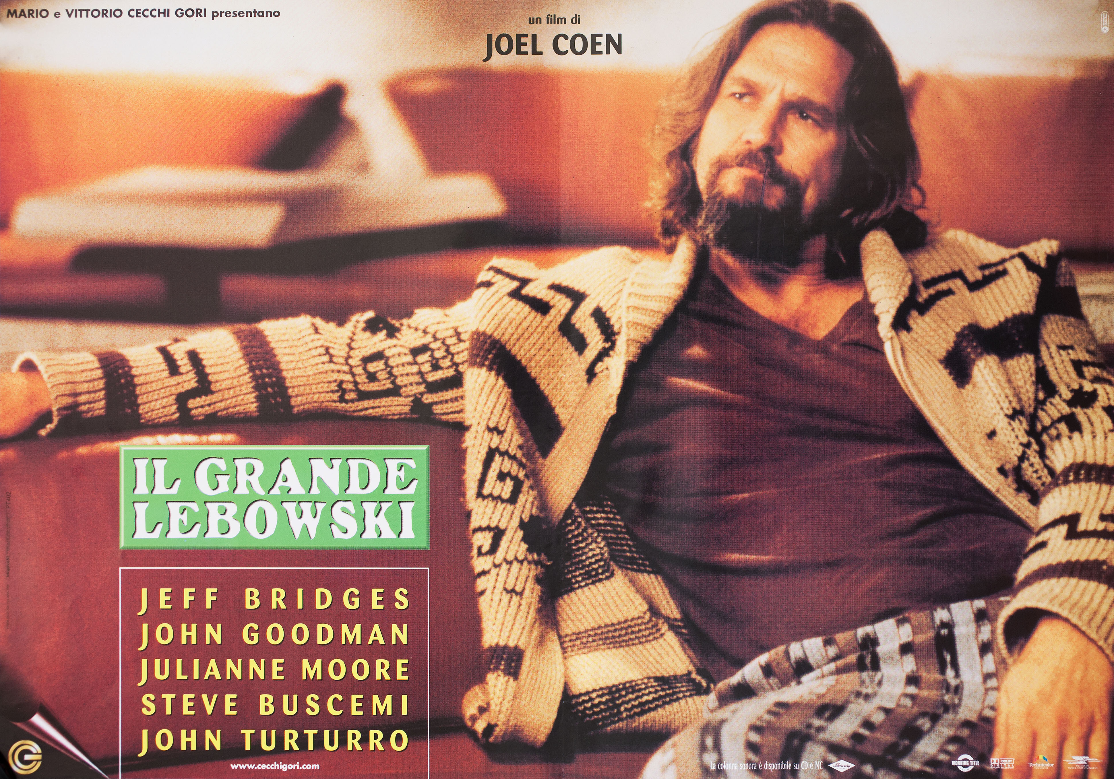 Большой Лебовски (The Big Lebowski, 1998), режиссёры братья Коэн, итальянский постер к фильму