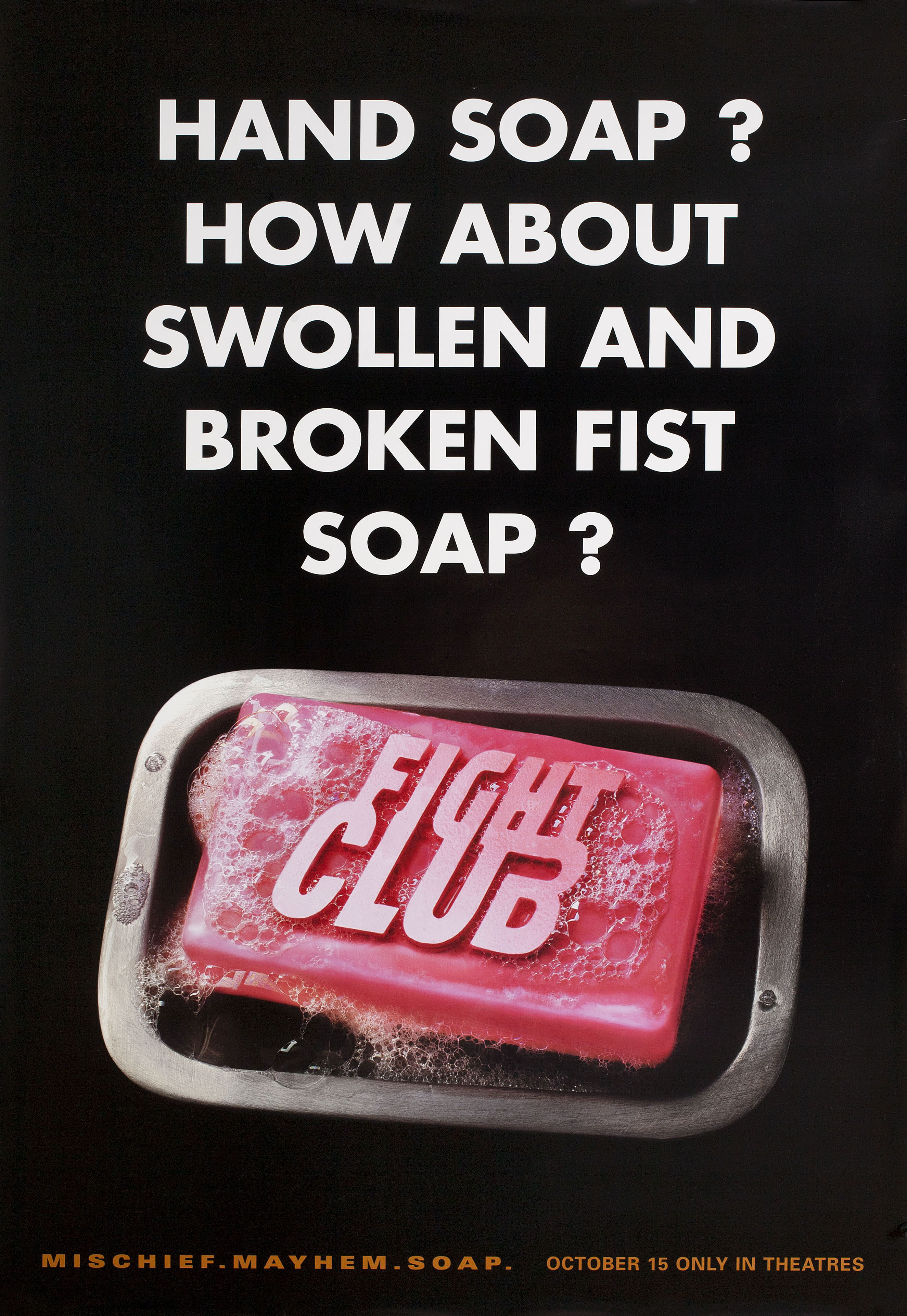 Бойцовский клуб (Fight Club, 1999), режиссёр Дэвид Финчер, американский постер к фильму, 1999 год (5)