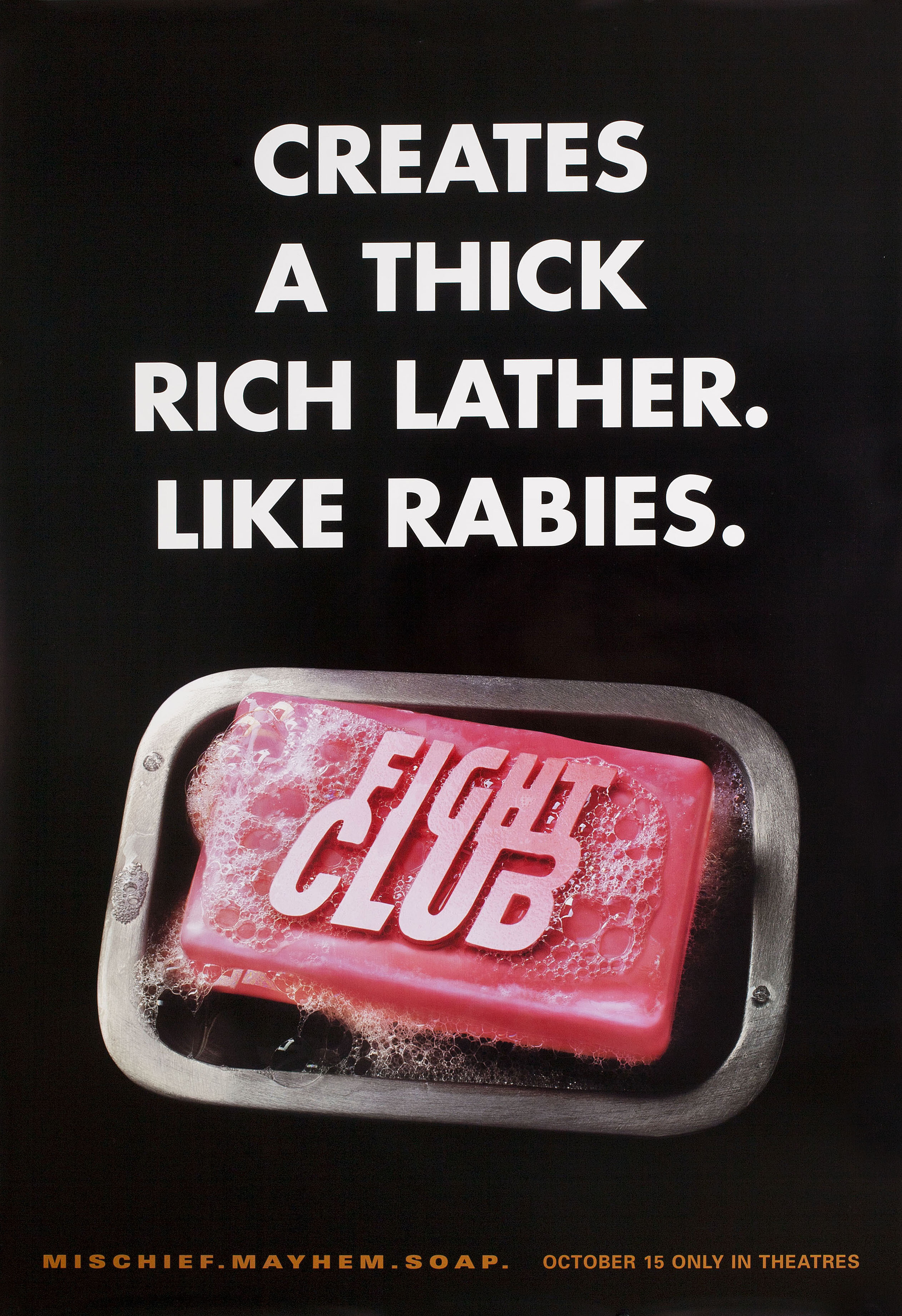 Бойцовский клуб (Fight Club, 1999), режиссёр Дэвид Финчер, американский постер к фильму, 1999 год (4)