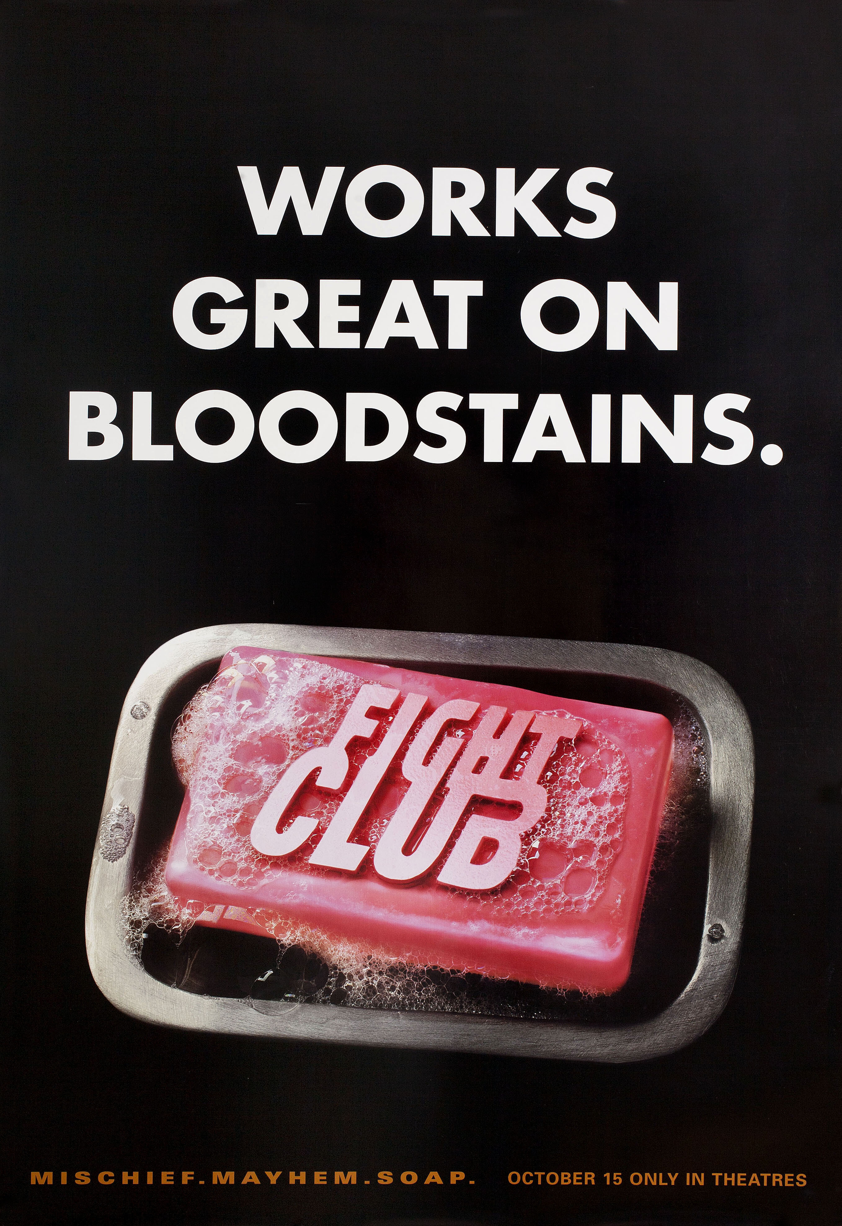 Бойцовский клуб (Fight Club, 1999), режиссёр Дэвид Финчер, американский постер к фильму, 1999 год (3)