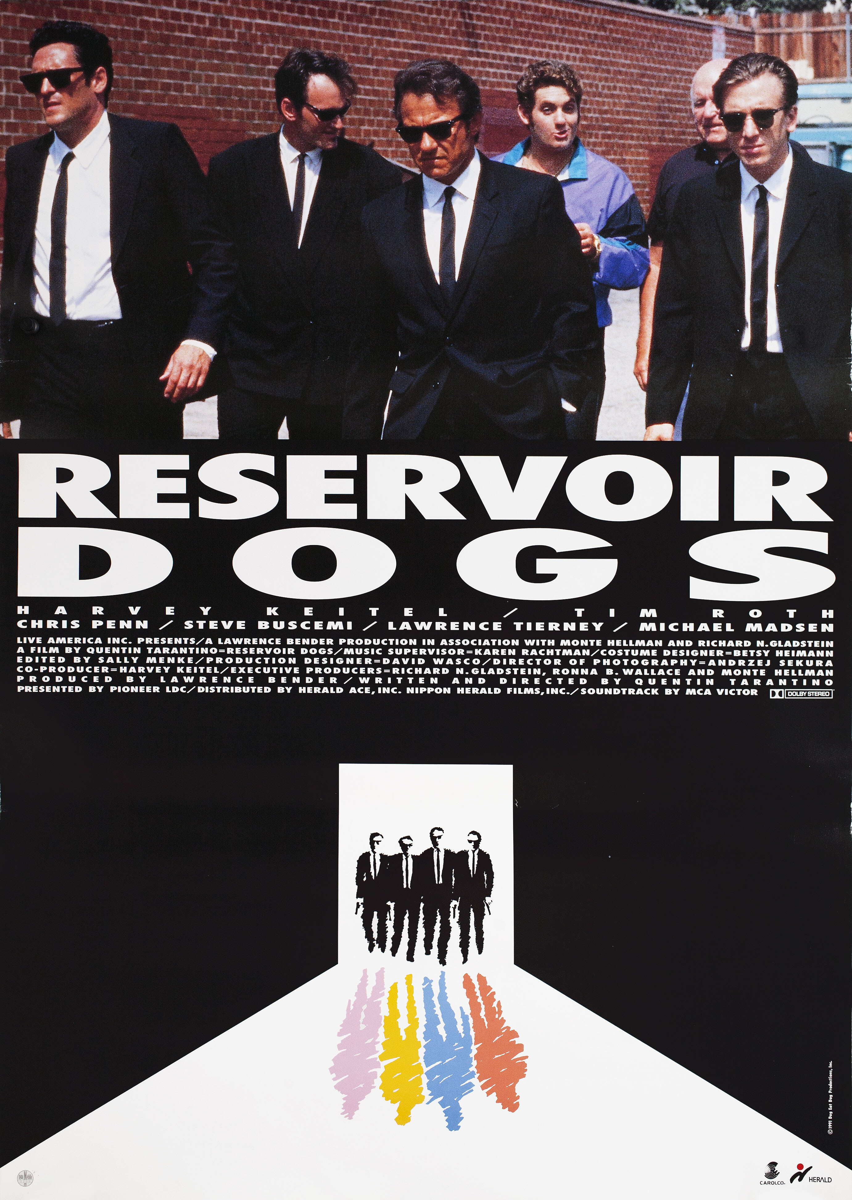 Бешеные псы (Reservoir Dogs, 1992), режиссёр Квентин Тарантино, японский постер к фильму,  1992 год