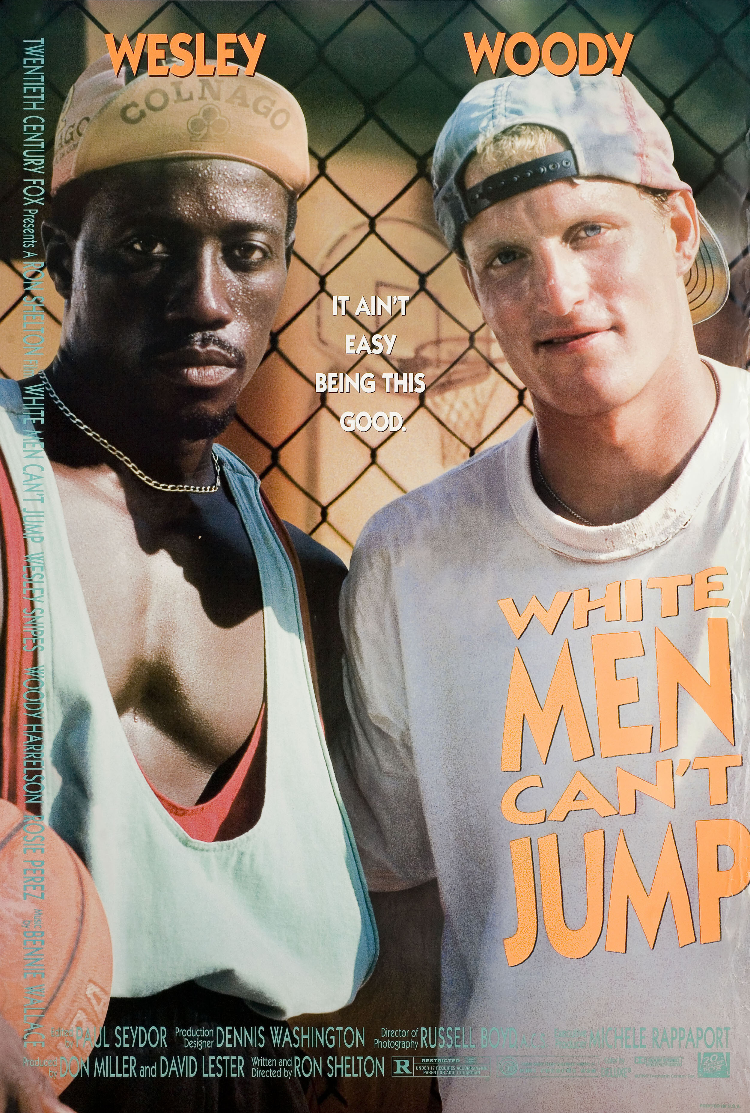 Белые люди не умеют прыгать (White Men Cant Jump, 1992), режиссёр Рон Шелтон, американский постер к фильму, 1992 год