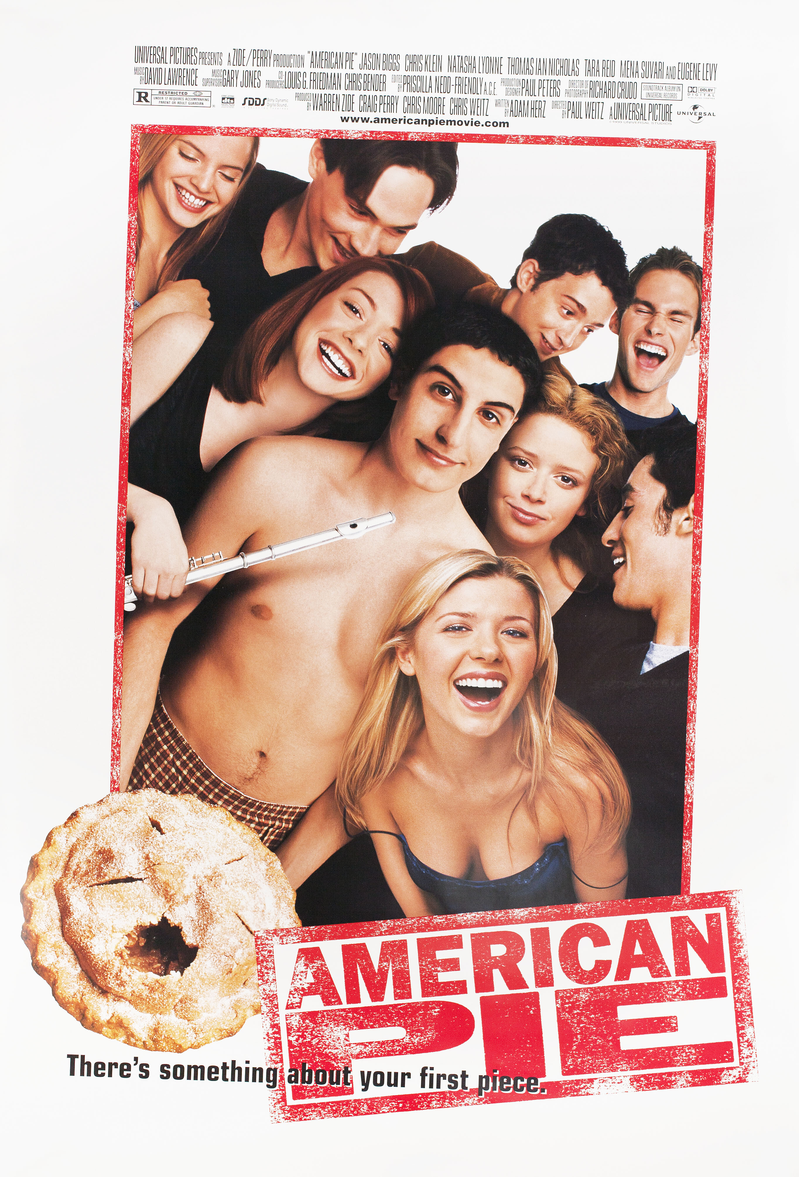 Американский пирог (American Pie, 1999), режиссёр Пол Вайц, американский постер к фильму, 1999 год