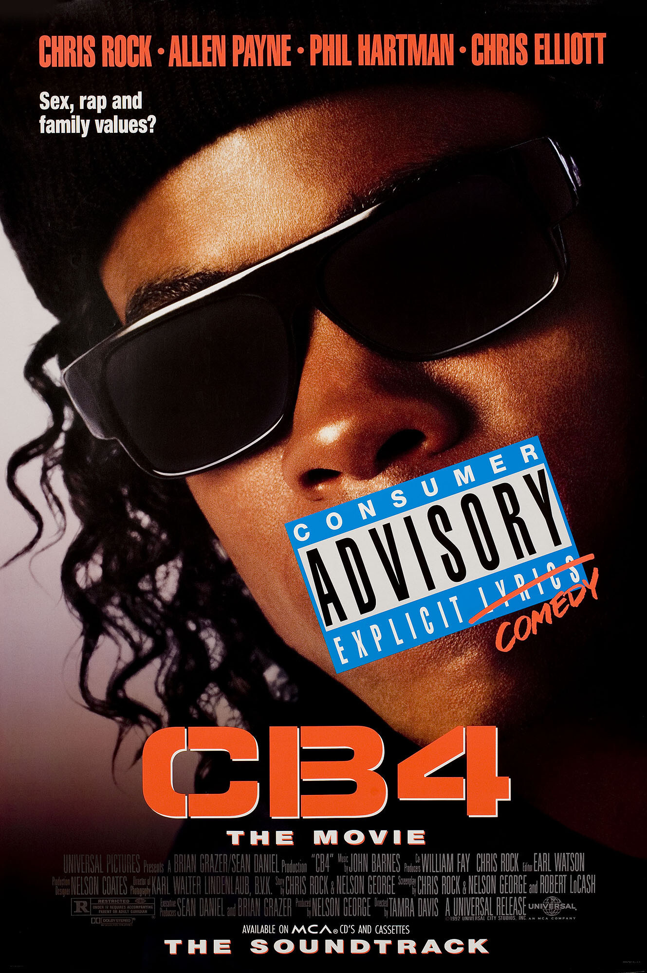 СиБи 4: Четвёртый подряд (CB4, 1993), режиссёр Тамра Дэвис, американский постер к фильму, 1993 год