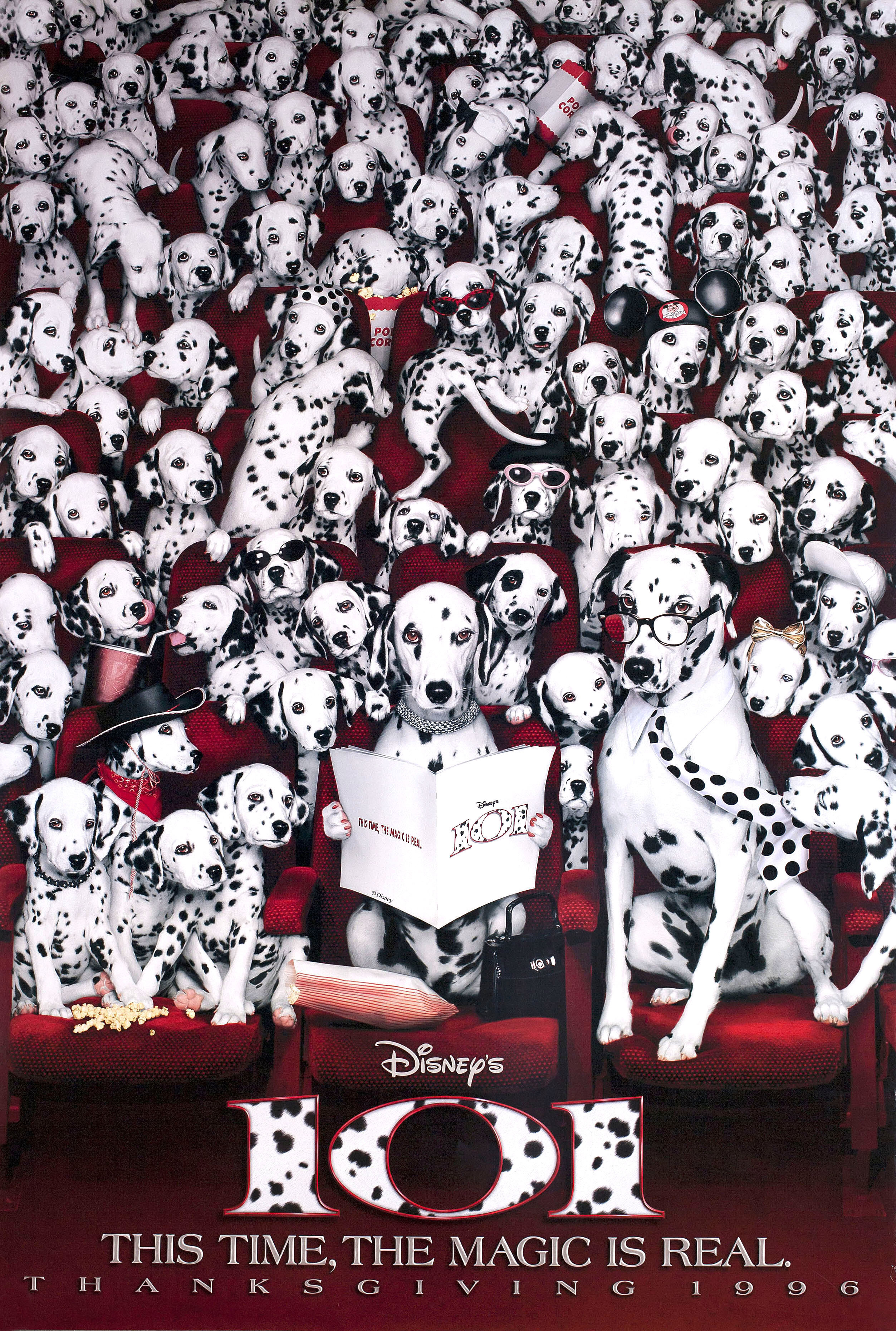 101 далматинец (101 Dalmatians, 1996), режиссёр Стивен Херек, американский постер к фильму, 1996 год