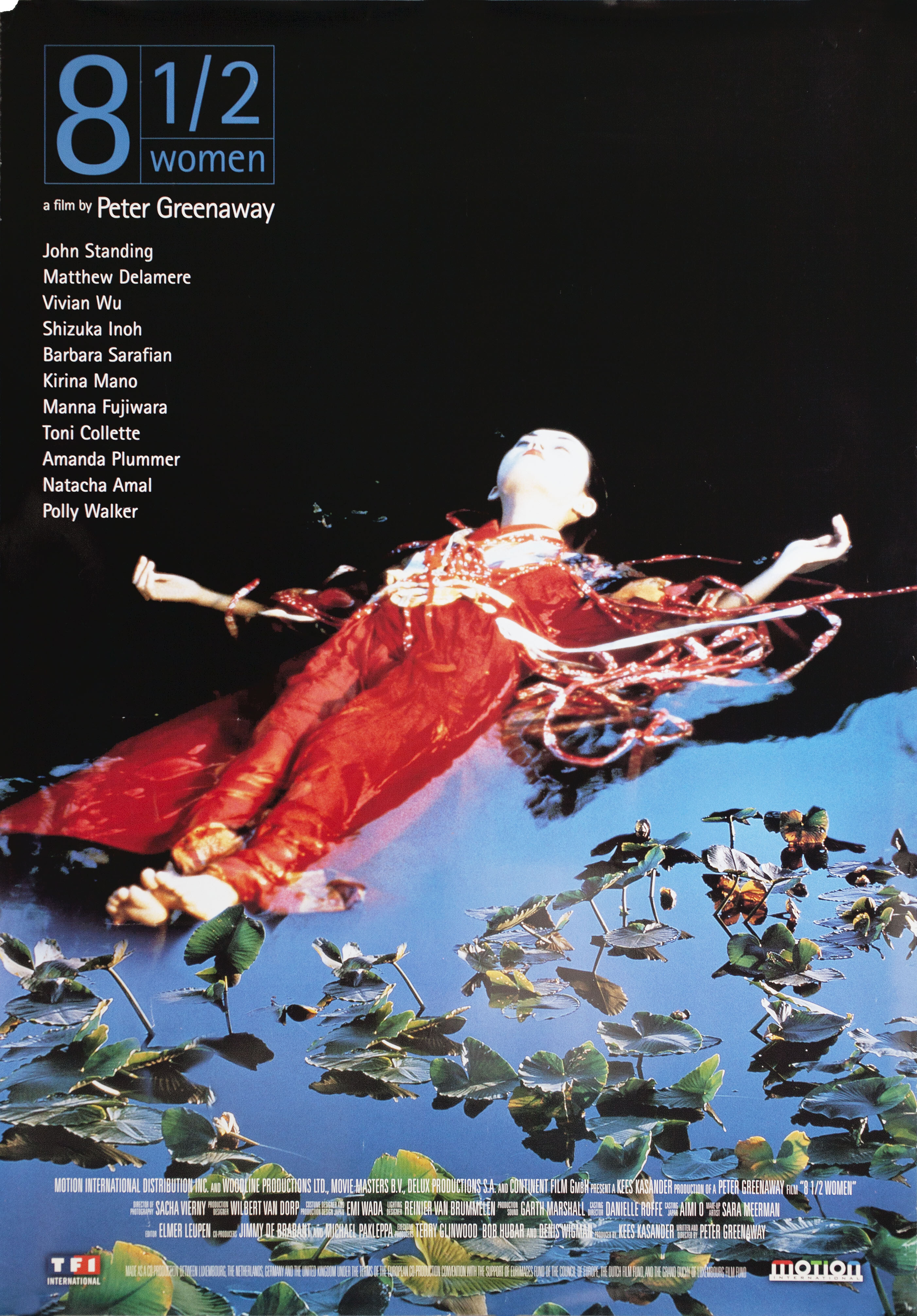 Восемь с половиной женщин (8½ Women, 1999), режиссёр Питер Гринуэй, американский постер к фильму, 1999 год