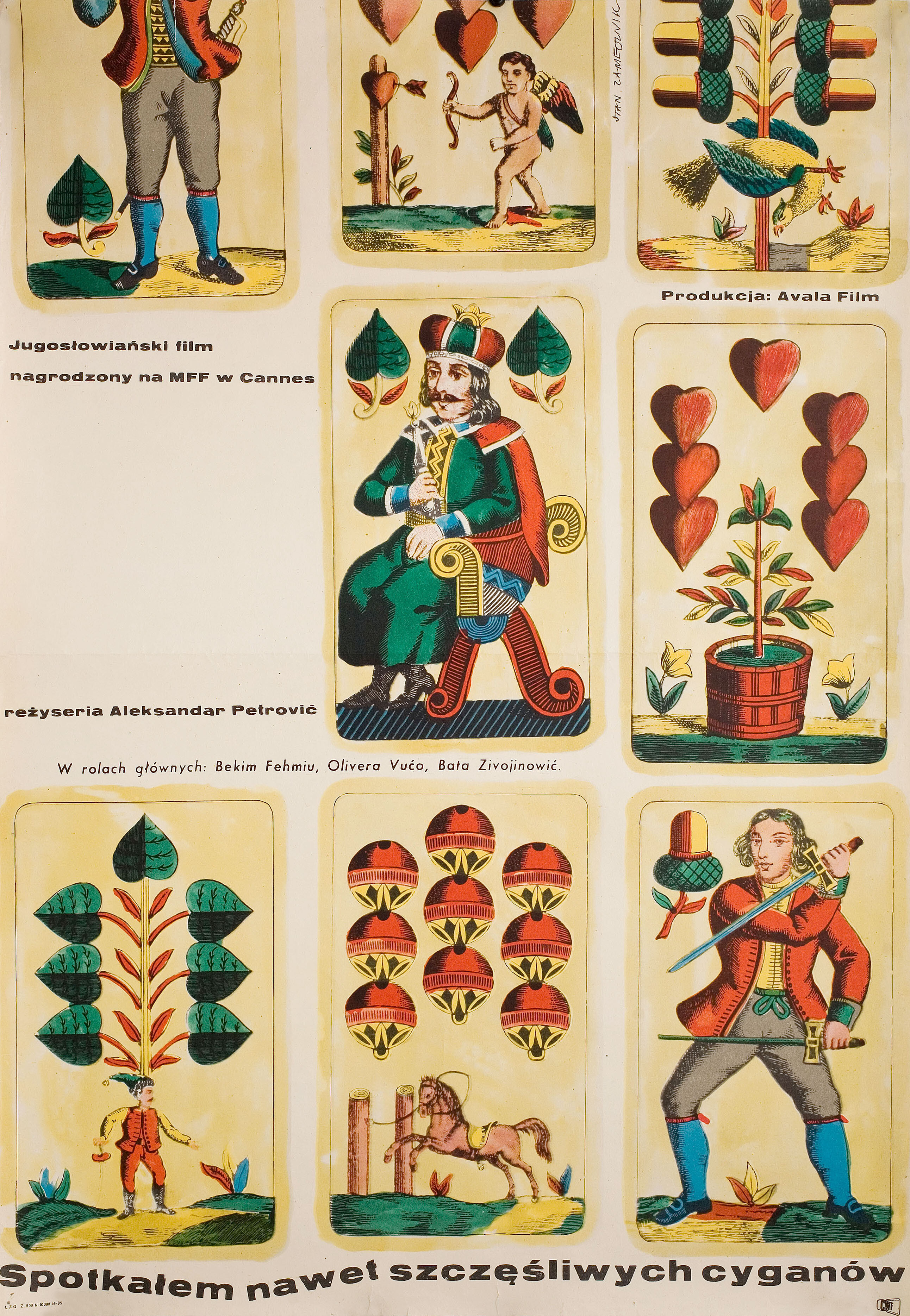 Скупщики перьев (I Even Met Happy Gypsies, 1967), режиссёр Александр Петрович, польский плакат к фильму, 1967 год, автор Станислав Замечник