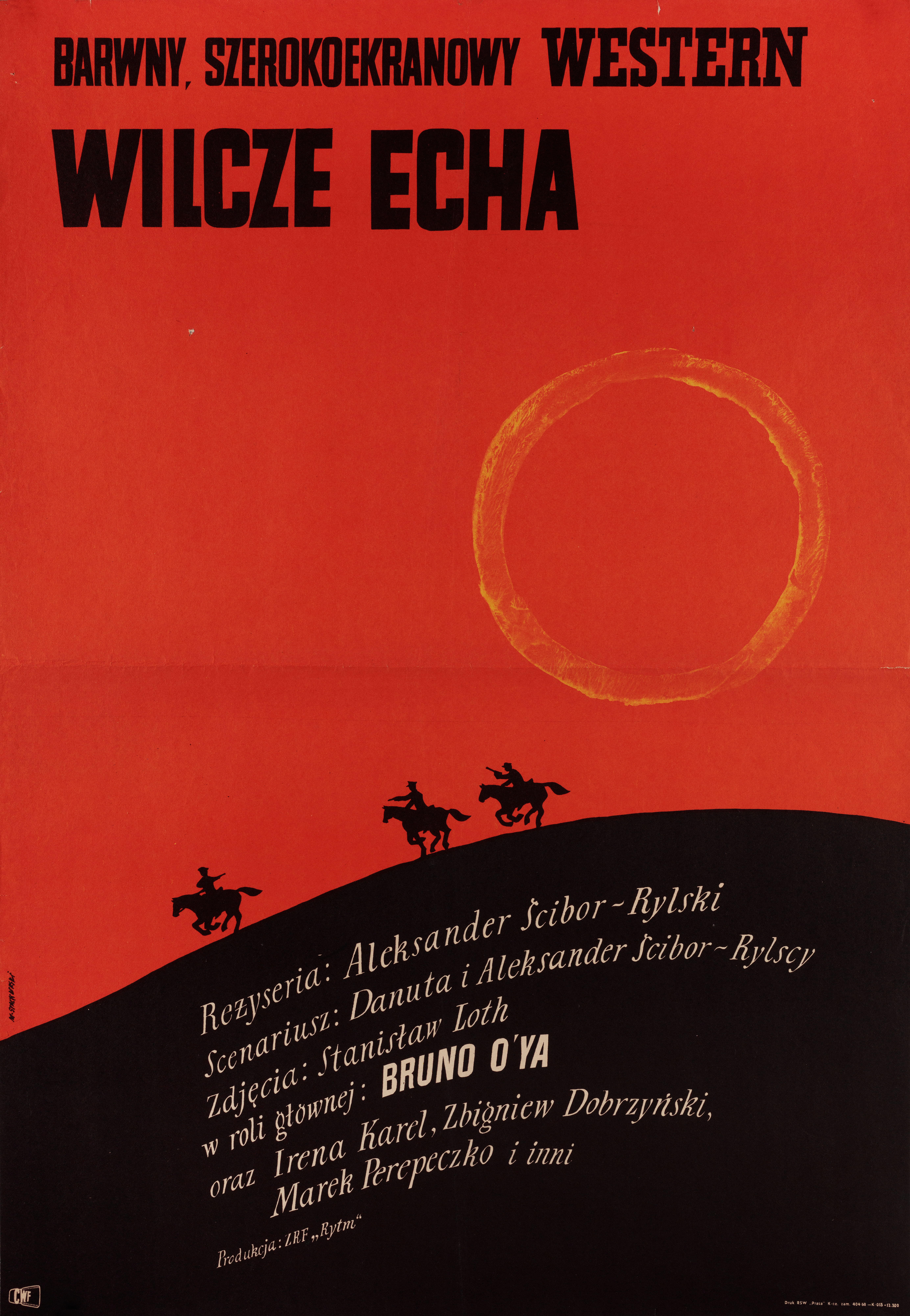 Волчье эхо (Wolves Echoes, 1968), режиссёр Александр Сцибор-Рыльский, польский плакат к фильму, 1968 год, автор Мариан Стачурски