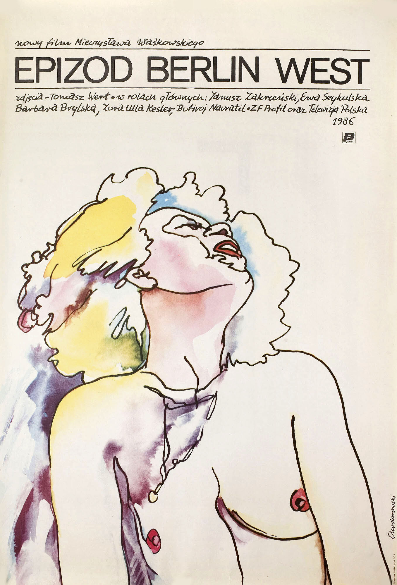 Эпизод в Западном Берлине (Epizod Berlin West, 1986), режиссёр Мечислав Васковский, польский плакат к фильму, 1986 год, автор Ходоровский
