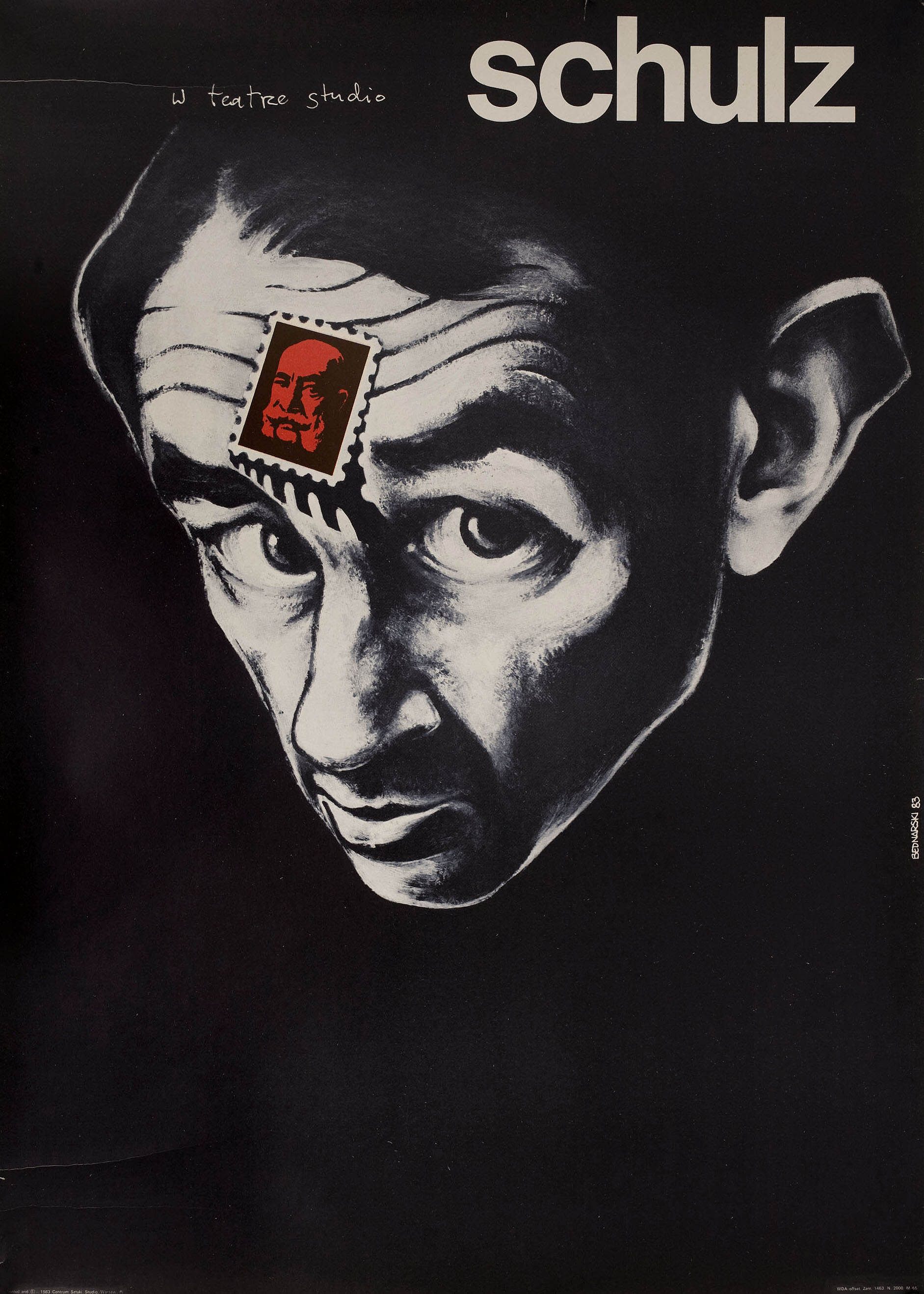 Шульц, польский плакат, 1983 год, автор Кшиштоф Беднарский