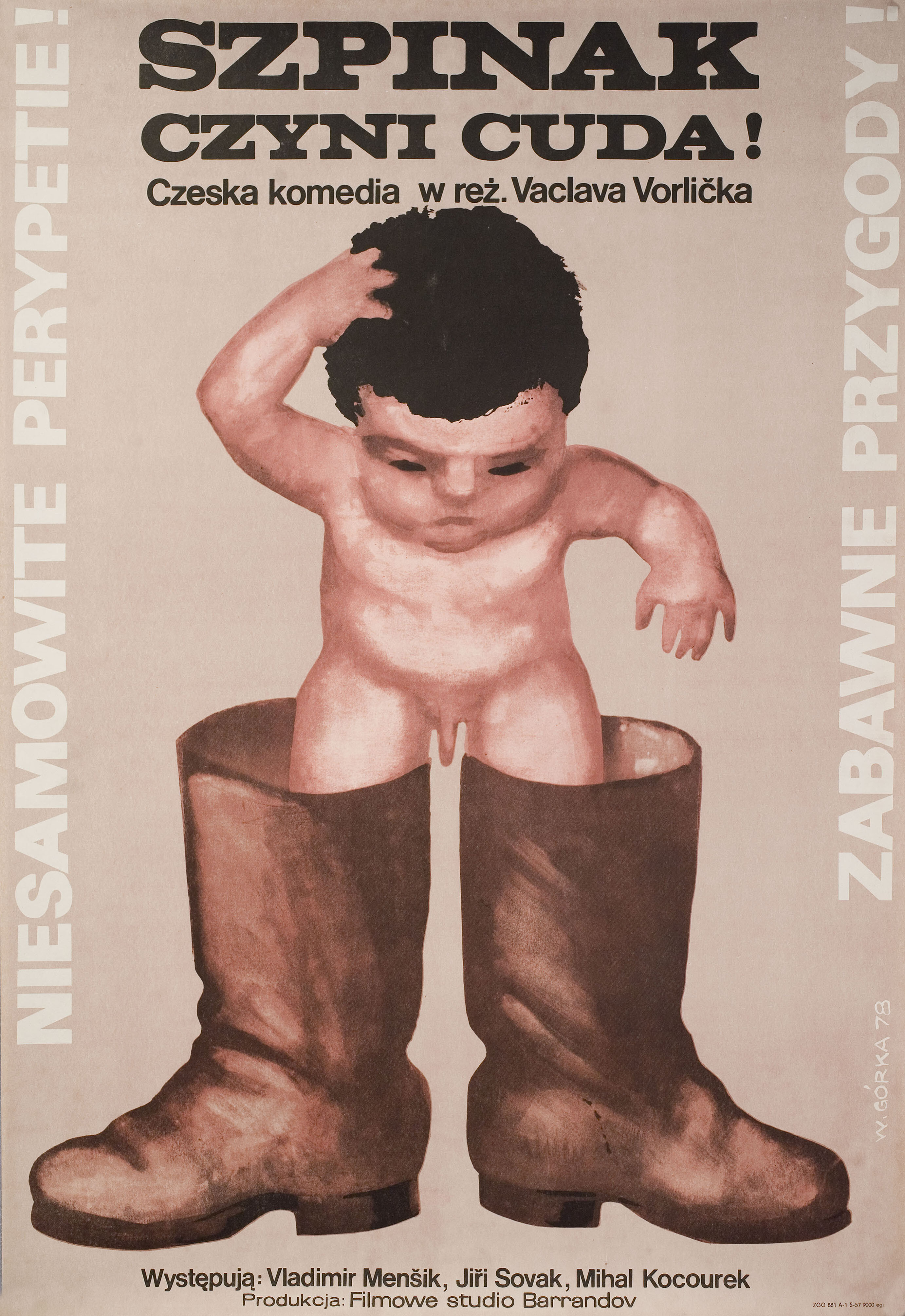 А что, если поесть шпината? (What Would You Say to Some Spinach, 1977), режиссёр Вацлав Ворличек, польский плакат к фильму, 1978 год, автор Виктор Горка