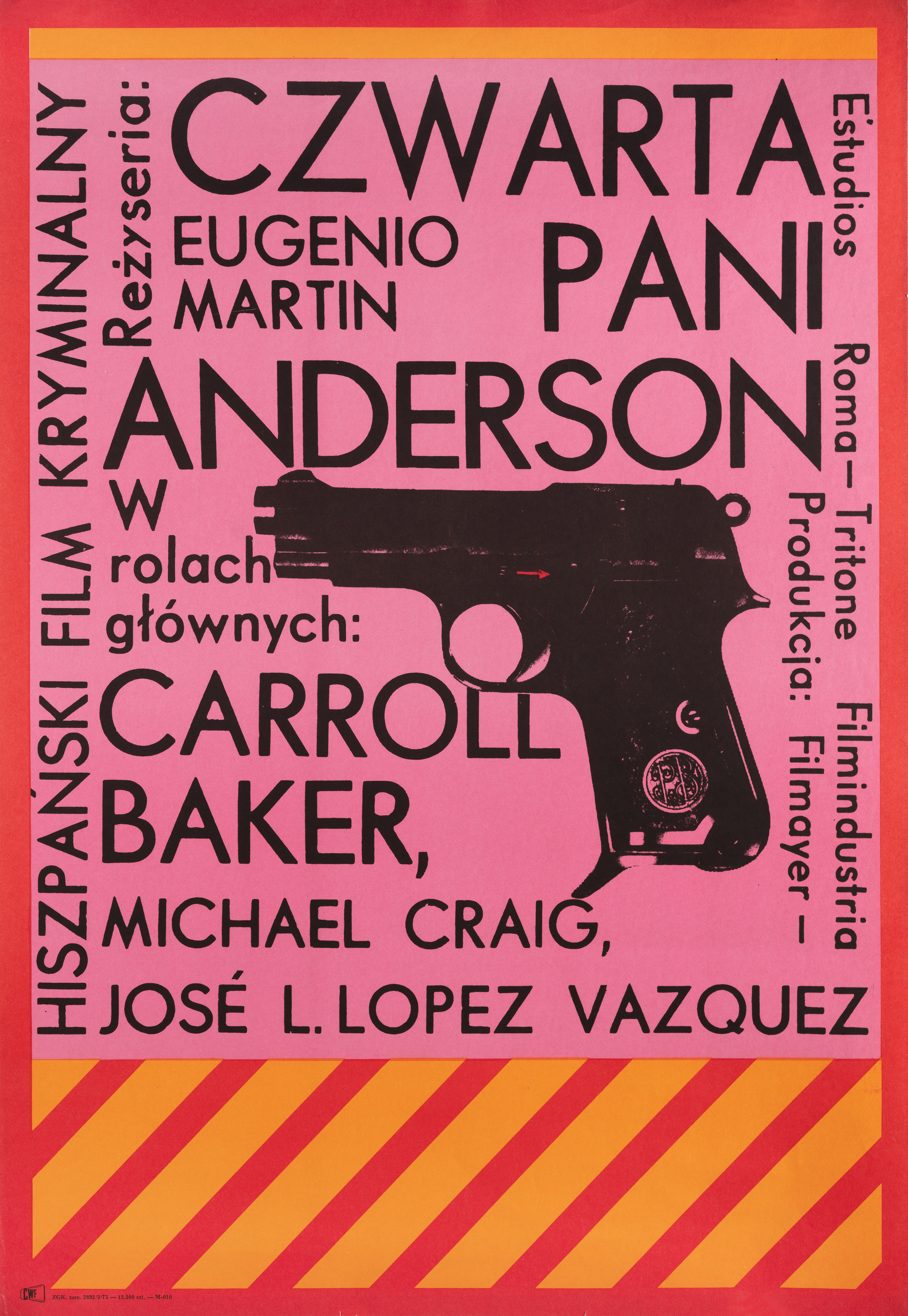 Последняя миссис Андерсон (The Fourth Victim, 1971), режиссёр Эухенио Мартин, польский плакат к фильму, 1973 год, автор Анджей Краевский