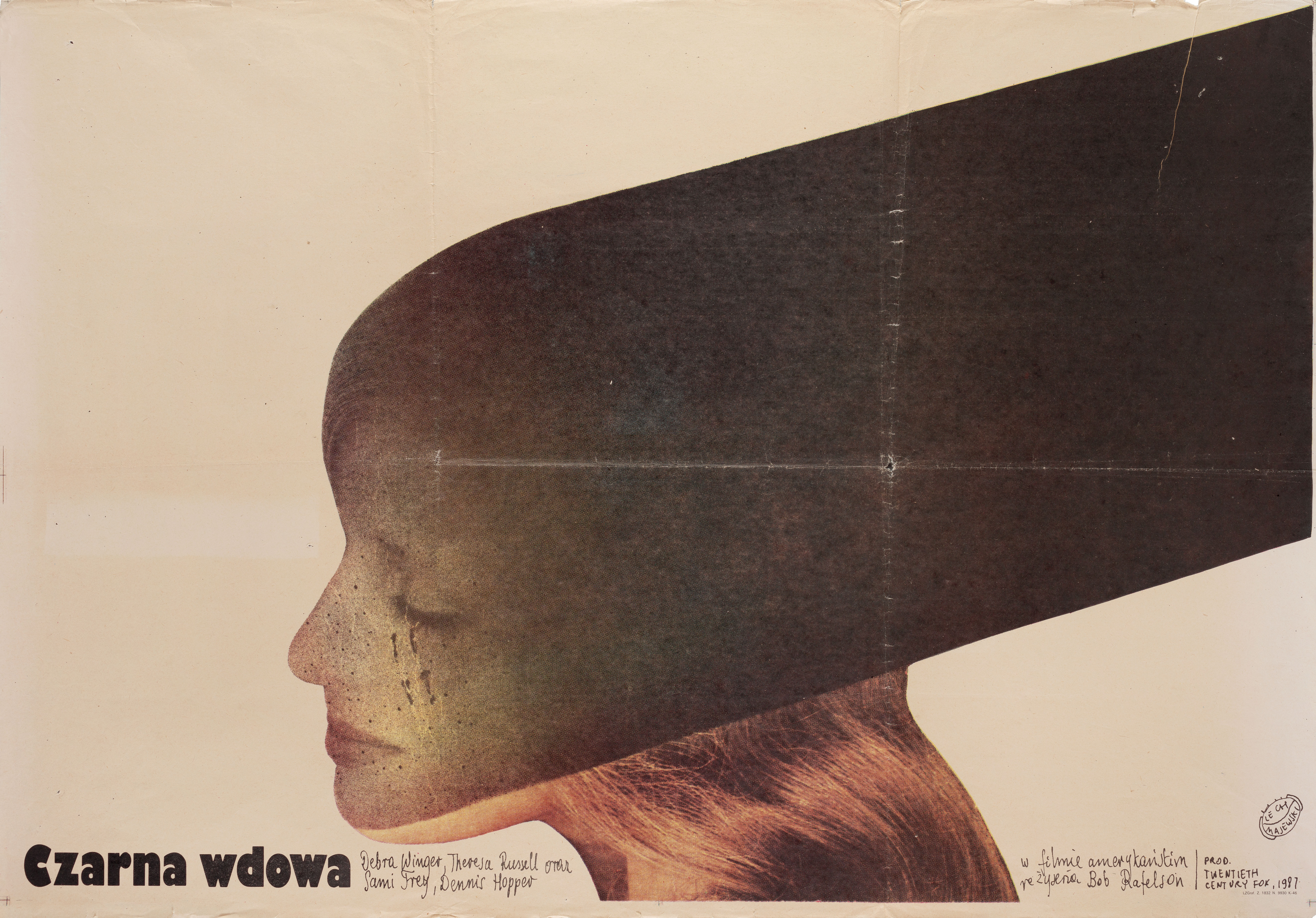 Черная вдова (Black Widow, 1987), режиссёр Боб Рейфелсон, польский плакат к фильму, 1987 год, автор Лех Маевский