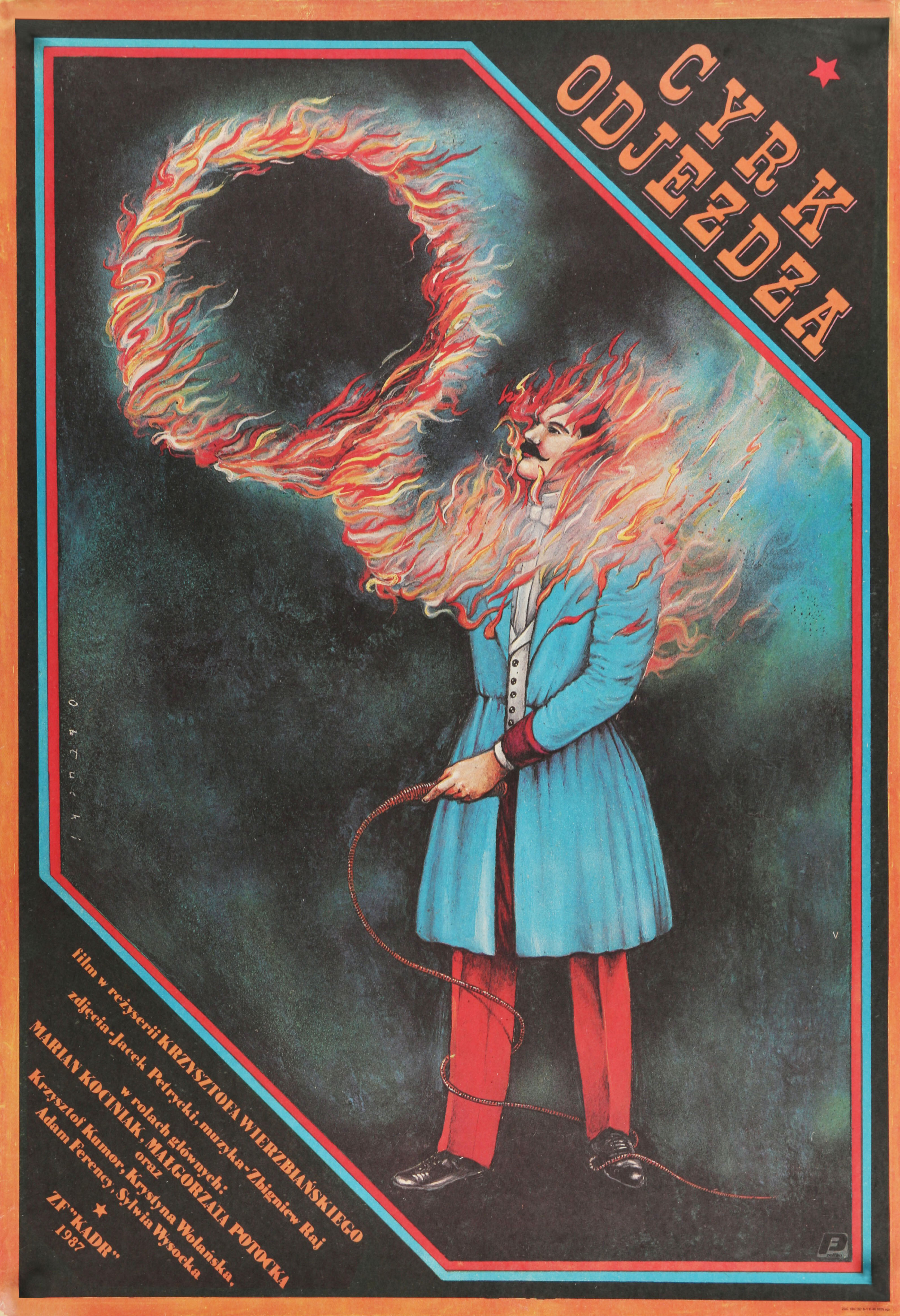 Цирк уезжает (Cyrk odjezdza, 1988), режиссёр Кшиштоф Вержбянски, польский плакат к фильму, 1988 год, автор ЯНУШ ОБЛУЦКИ