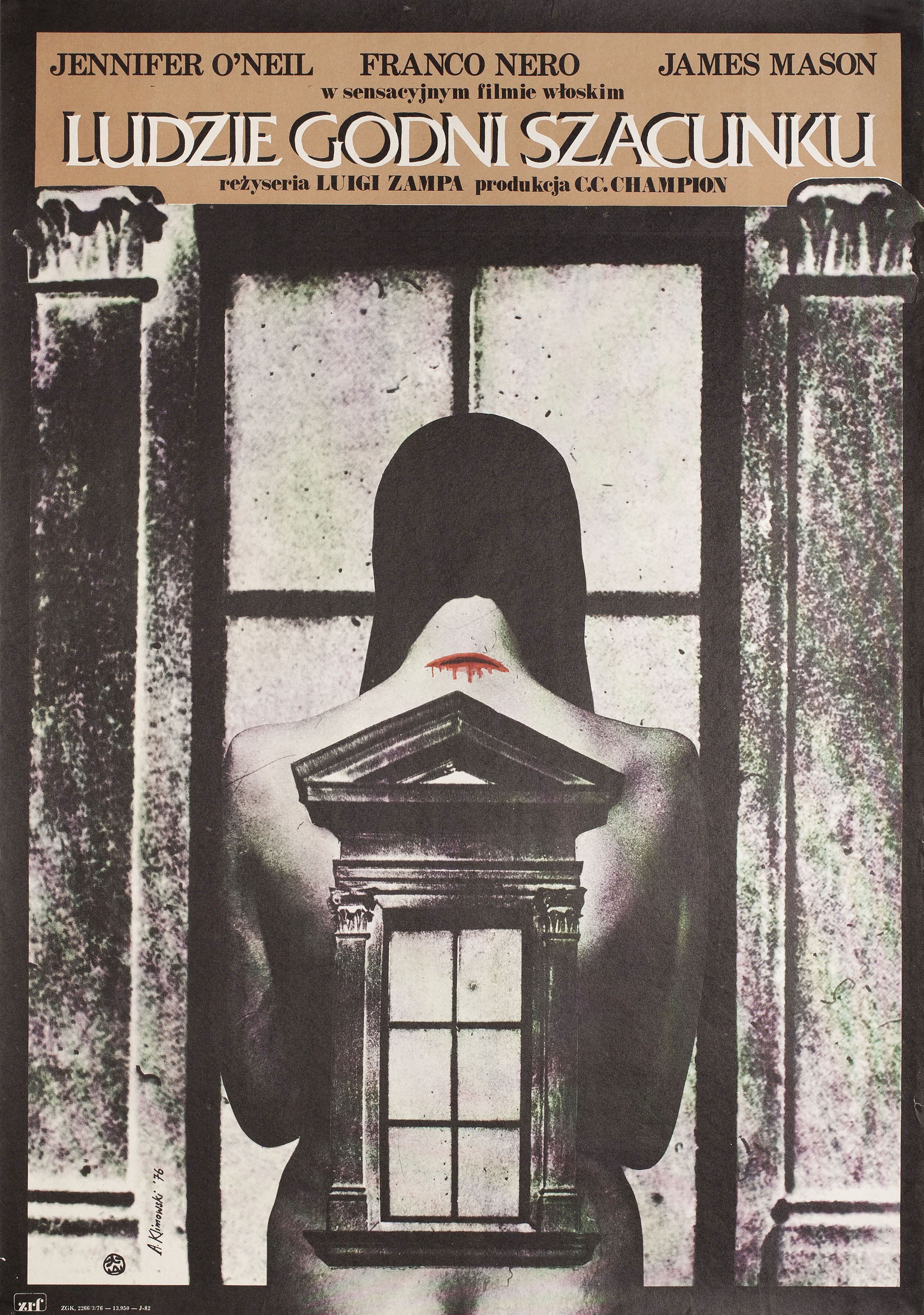 Уважаемые люди (The Flower in His Mouth, 1975), режиссёр Луиджи Зампа, польский плакат к фильму, 1976 год, автор Анджей Климовский