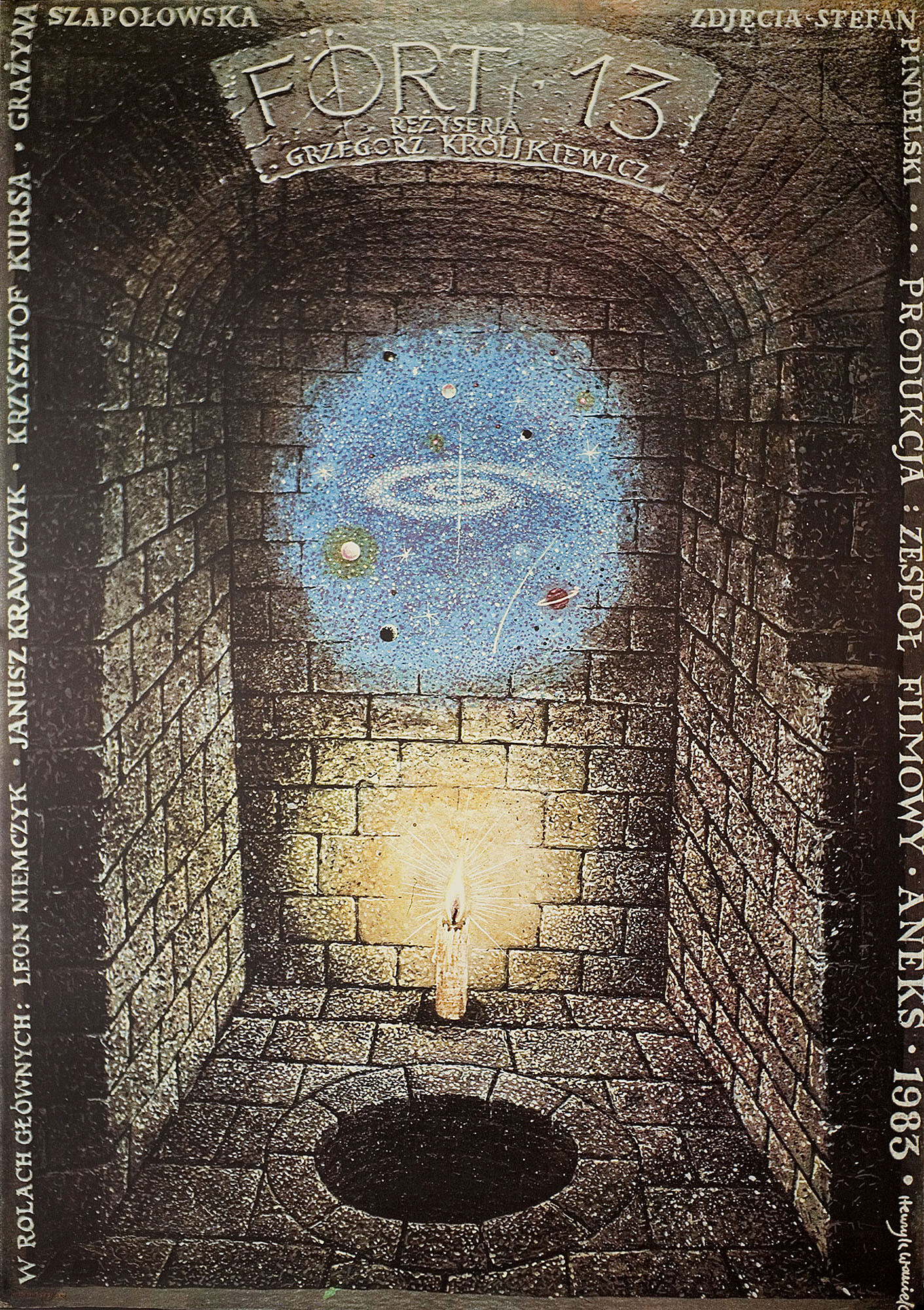 Форт 13 (Fort 13, 1984), режиссёр Гжегож Круликевич, польский плакат к фильму, 1984 год, автор Ванек