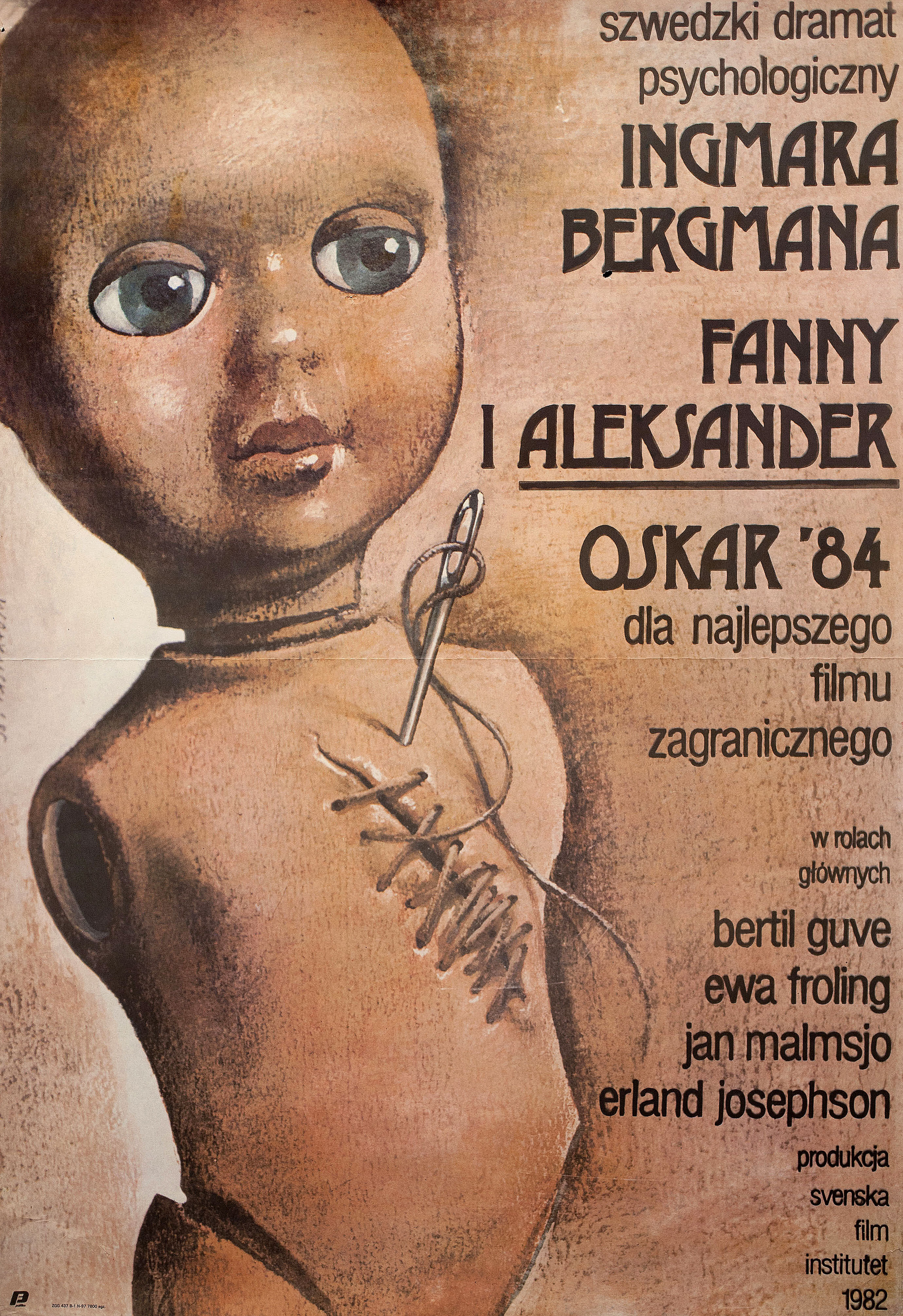 Фанни и Александр (Fanny and Alexander, 1982), режиссёр Ингмар Бергман, польский плакат к фильму, 1985 год, автор Веслав Валкуски