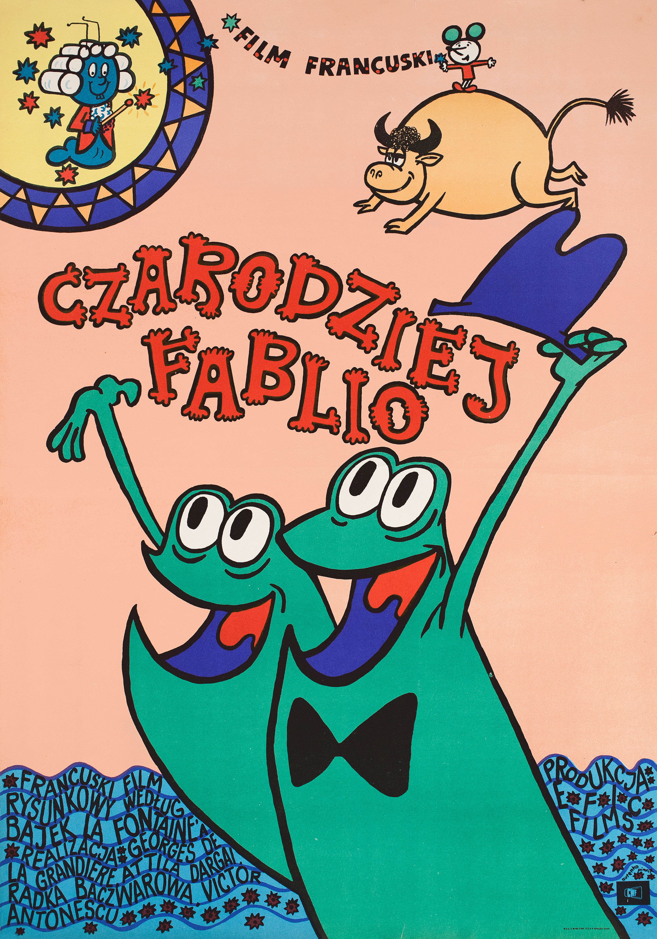 Фаблио Волшебник (Fablio the Magician, 1969), режиссёр Валериан Боровчик, польский плакат, 1970 год, автор Богдан Бутенко