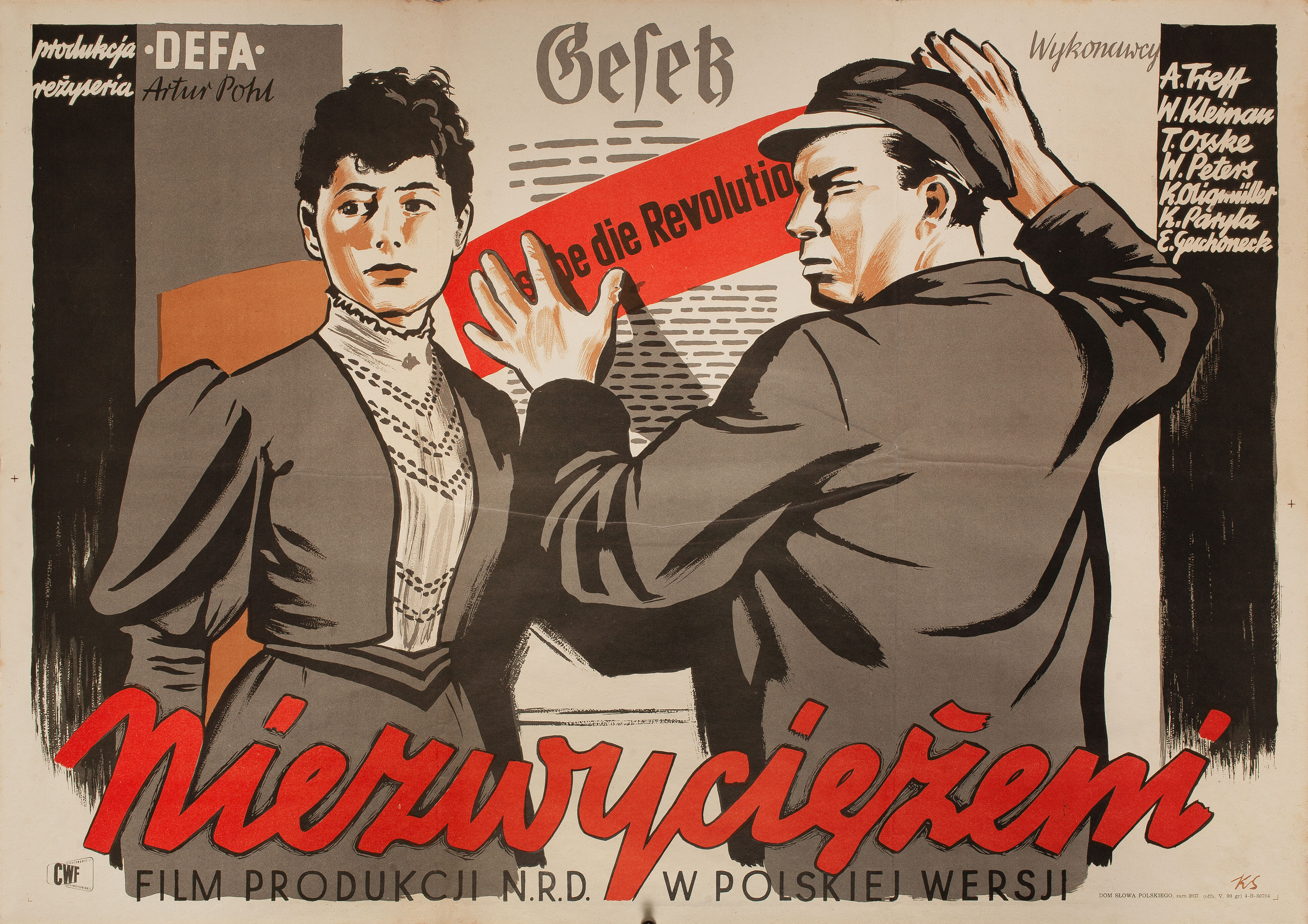 Непобедимые (Die Unbesiegbaren, 1953), режиссёр Артур Поль, польский плакат к фильму, 1953 год, автор Константин Сопочко