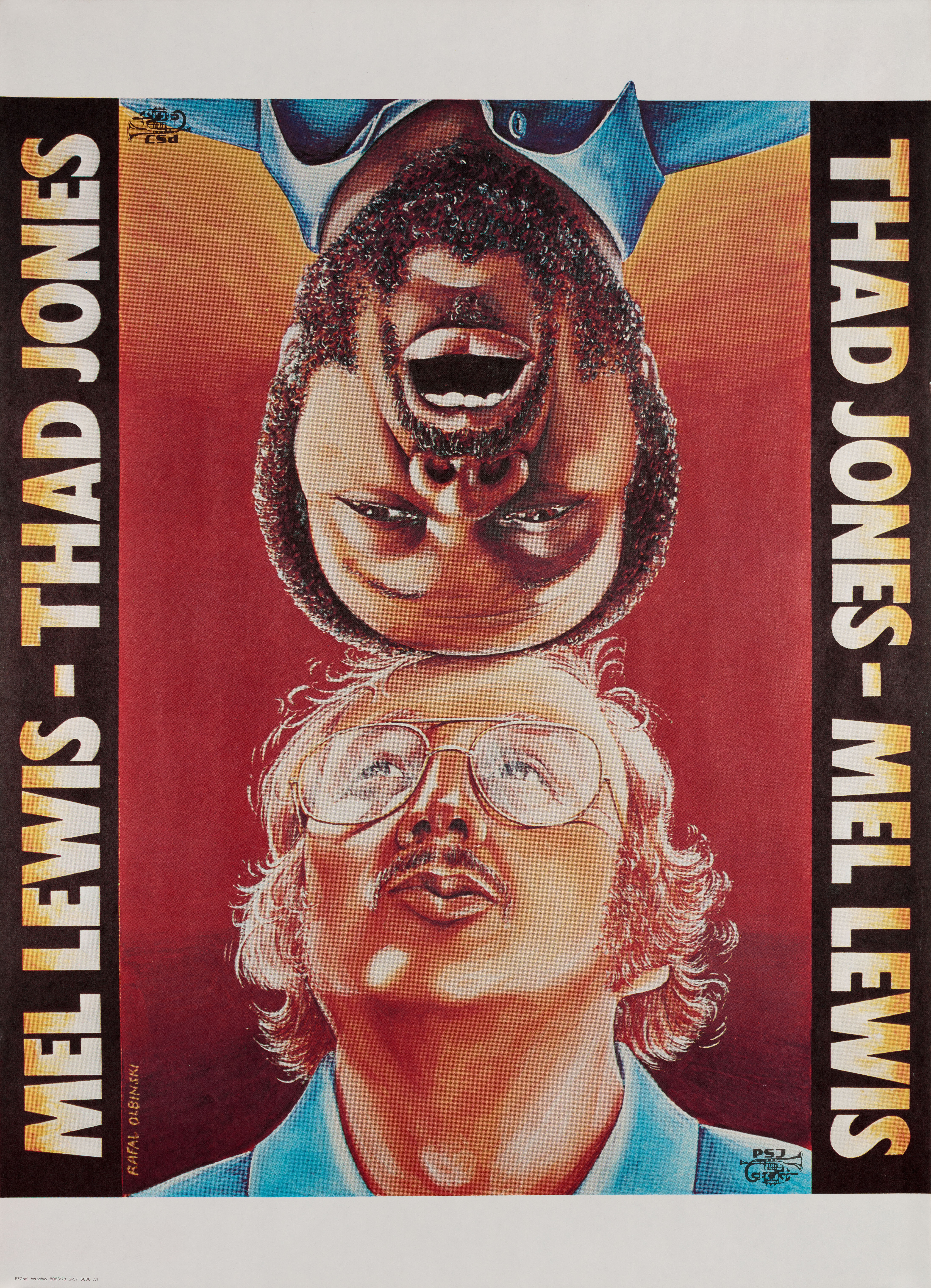 Тэд Джонс — Мэл Льюис , польский плакат, 1978 год, автор Рафал Ольбински