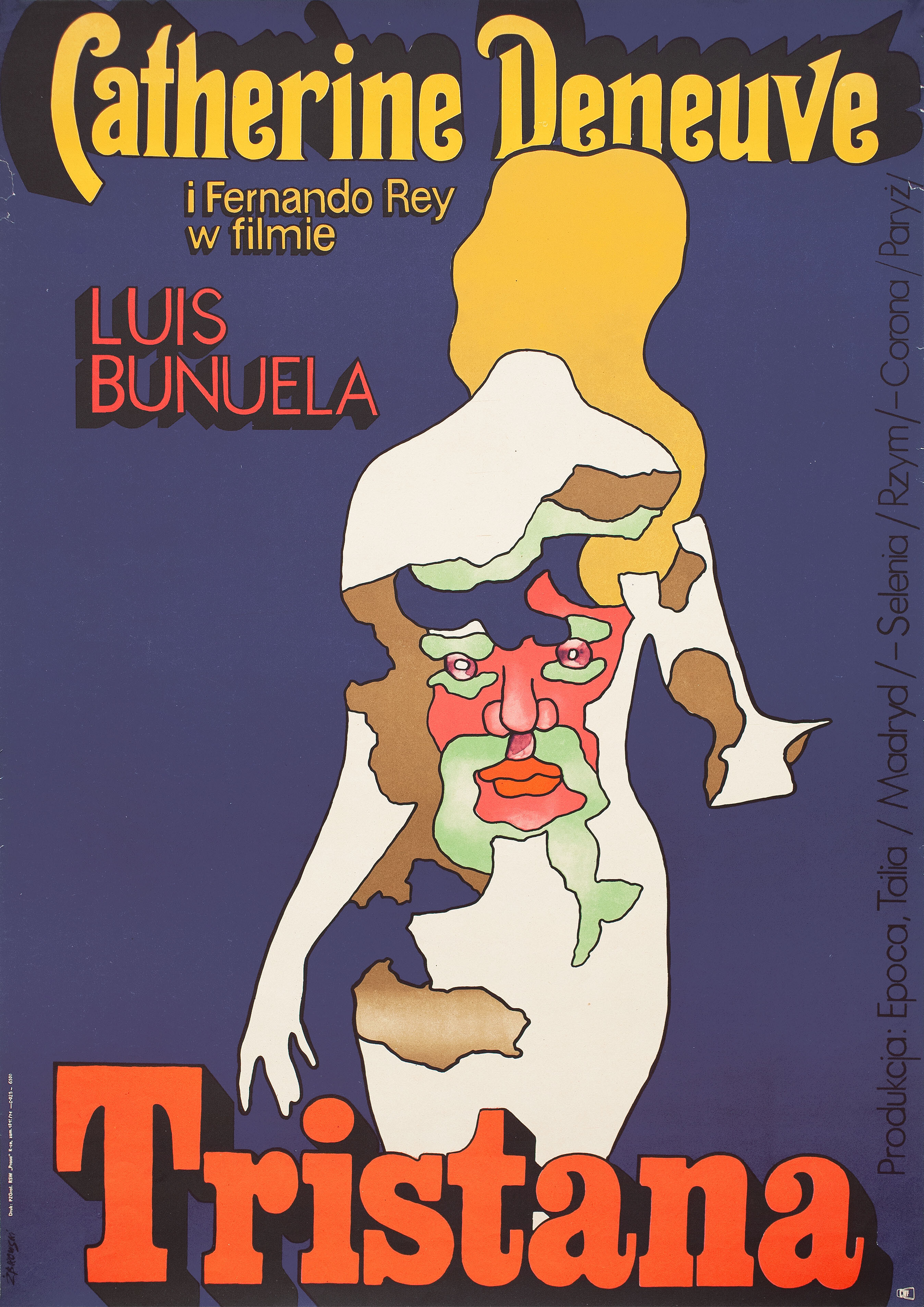 Тристана (Tristana, 1970), режиссёр Луис Бунюэль, польский плакат к фильму, 1970 год