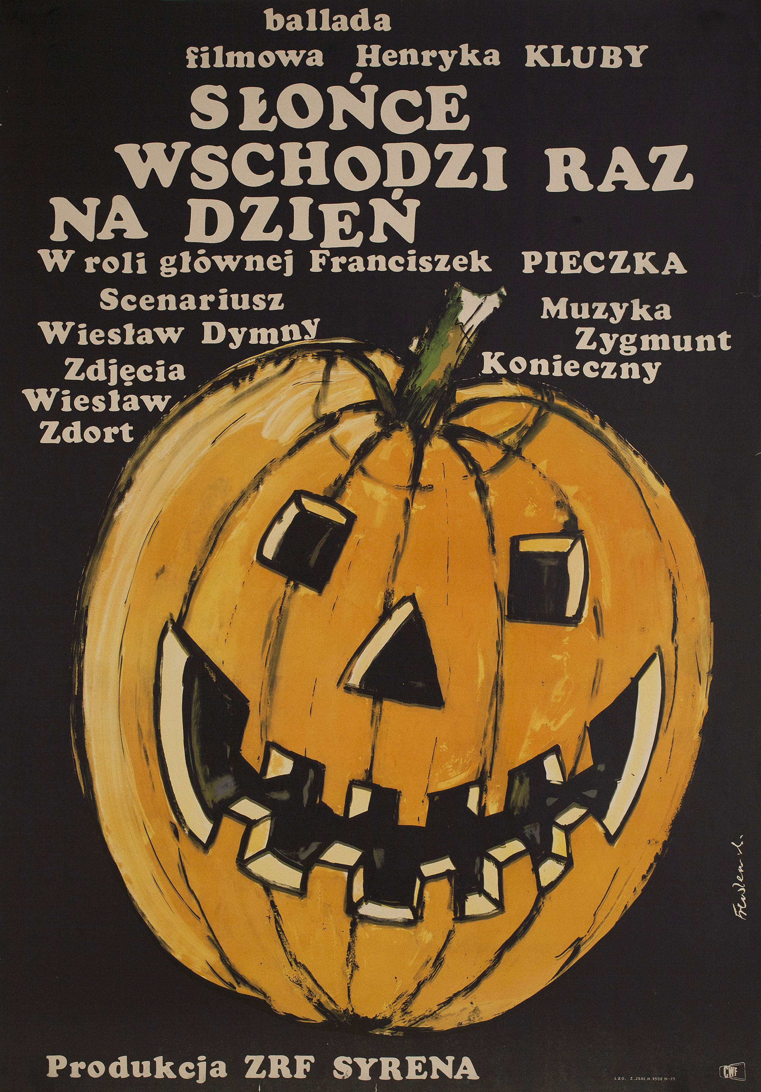 Солнце всходит раз в день (Slonce wschodzi raz na dzien, 1972), режиссёр Хенрик Клюба, польский плакат к фильму, 1972 год