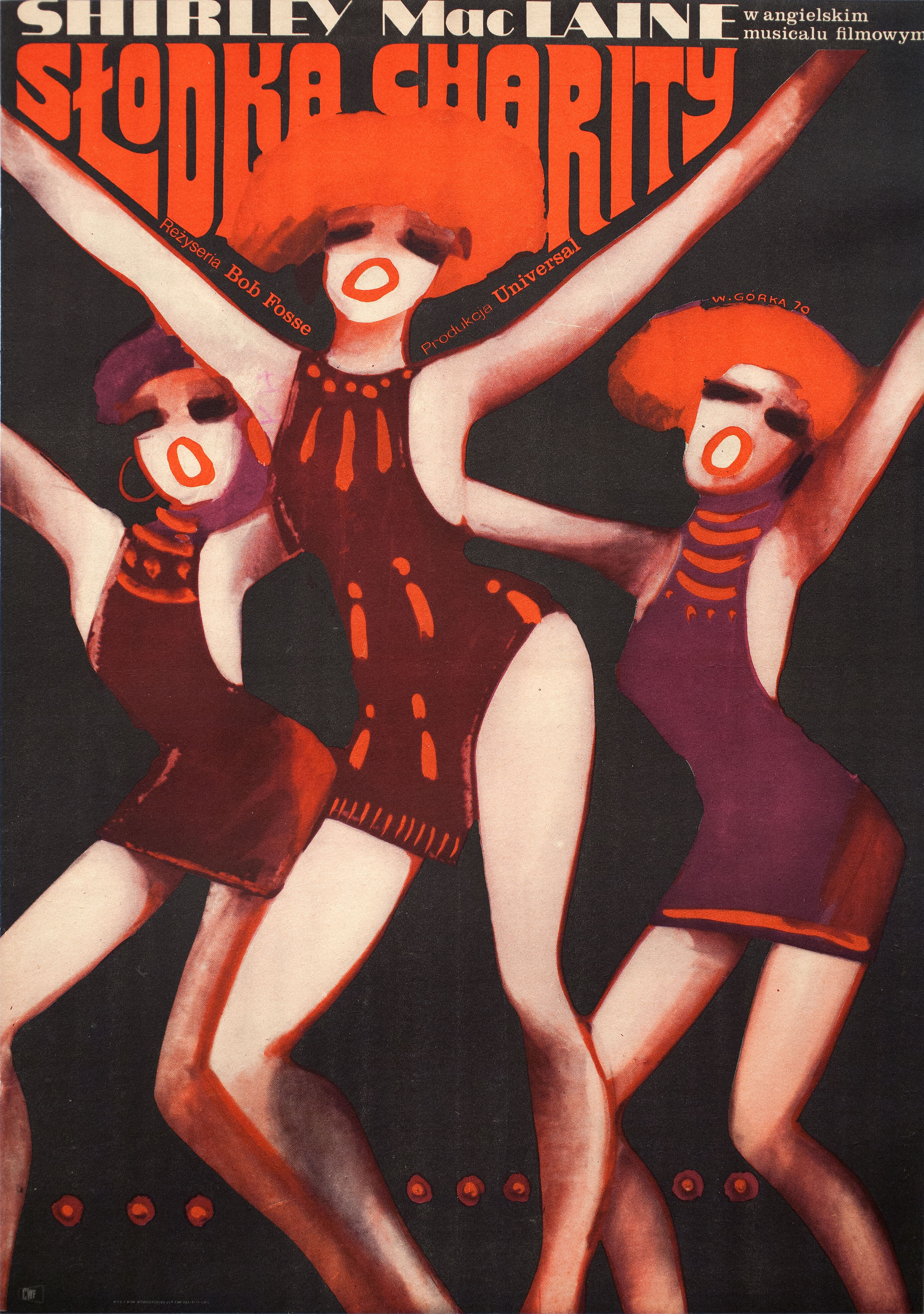 Милая Чарити (Sweet Charity, 1969), режиссёр Боб Фосс, польский плакат к фильму, 1970 год, автор Виктор Горка