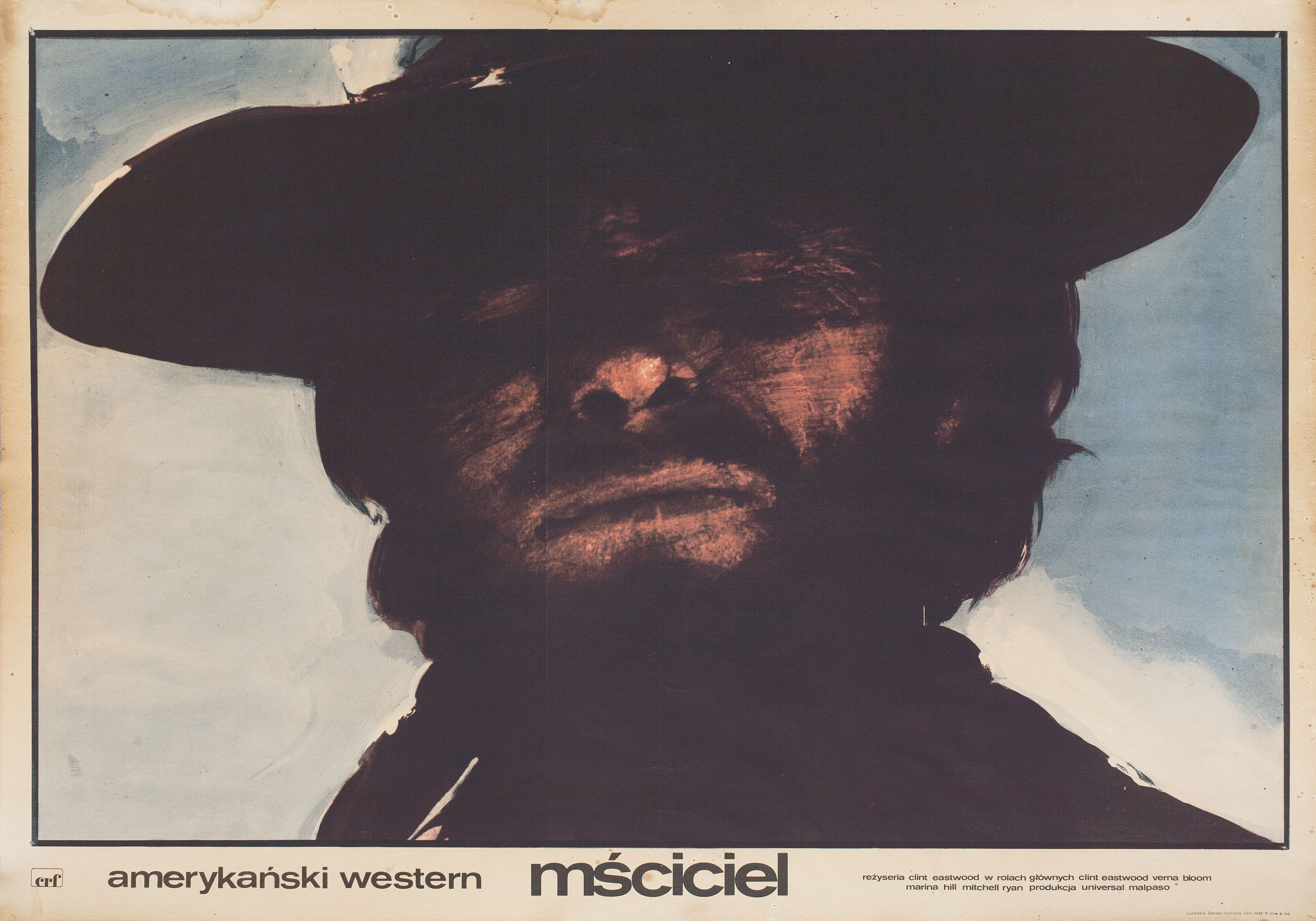Бродяга высокогорных равнин (High Plains Drifter, 1973), режиссёр Клинт Иствуд, польский плакат к фильму, 1973 год, автор Марек Фрейденрайх