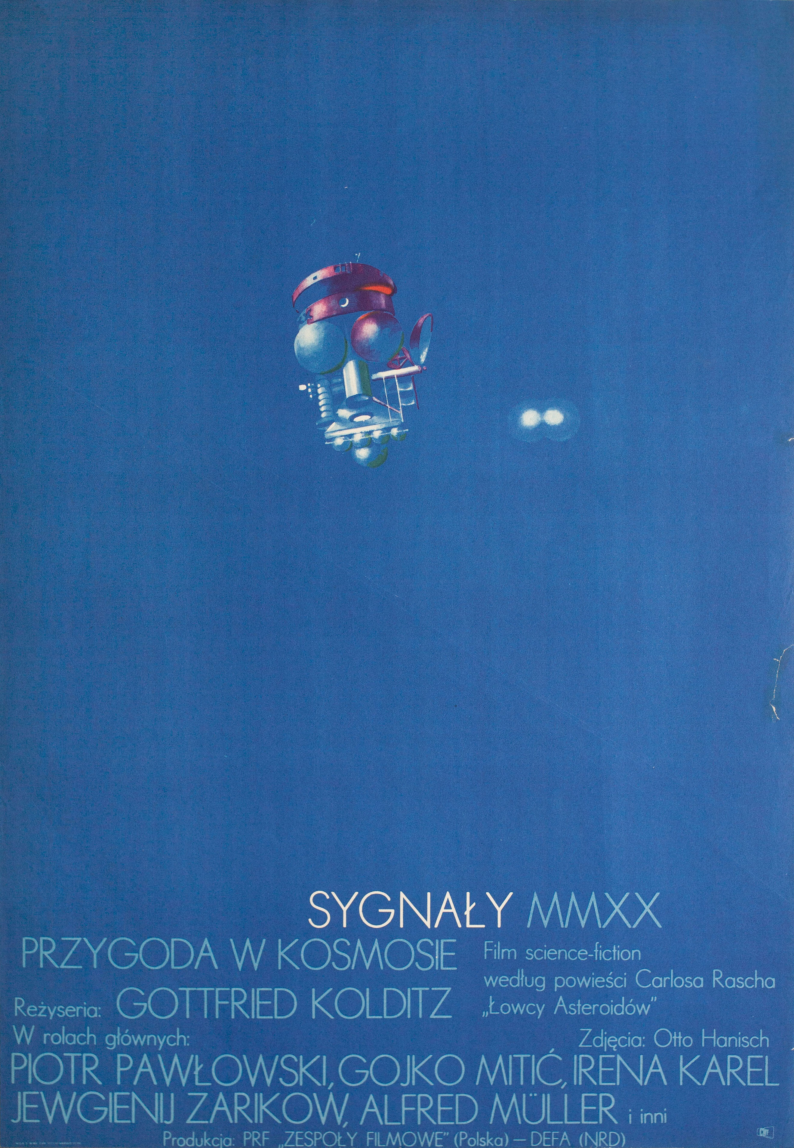 Сигналы — приключение в космосе (Signals - A Space Adventure, 1970), режиссёр Готтфрид Кольдиц, польский плакат к фильму, 1970 год, автор Ежи Флисак