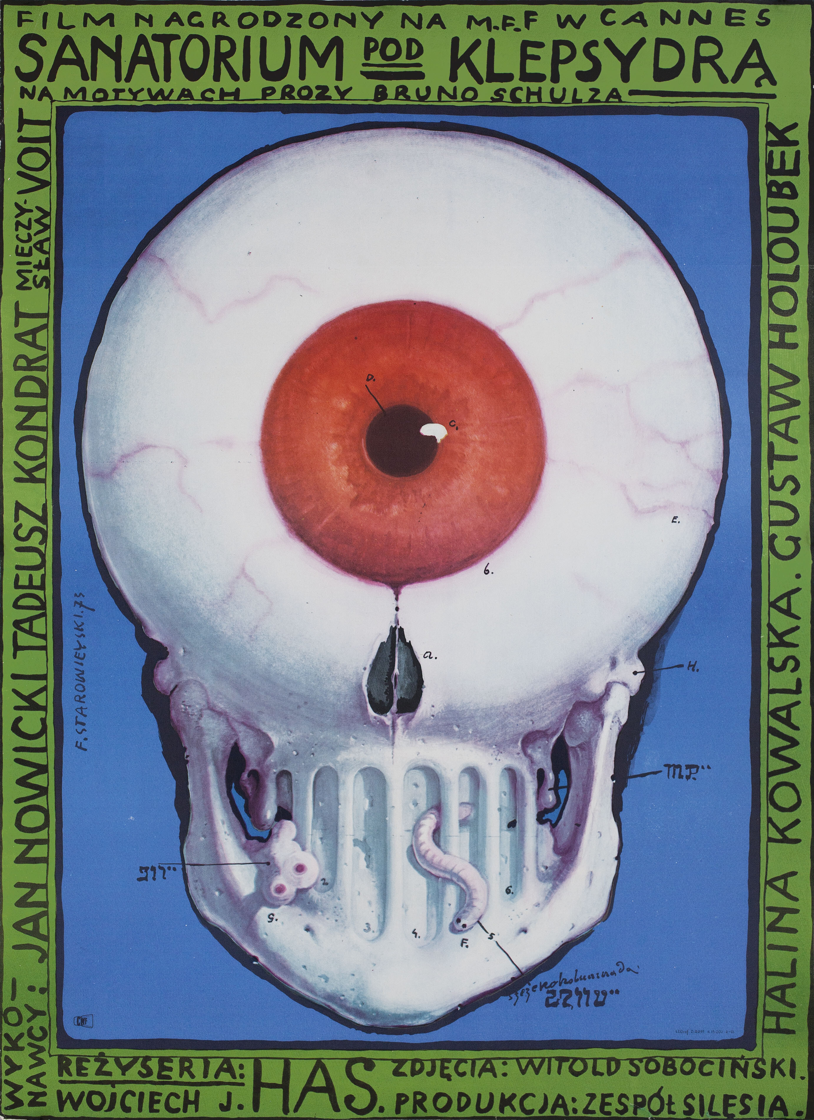 Санаторий Под клепсидрой (The Hourglass Sanatorium, 1973), режиссёр Войцех Хас, польский плакат к фильму, 1973 год, автор Францишек Старовейский