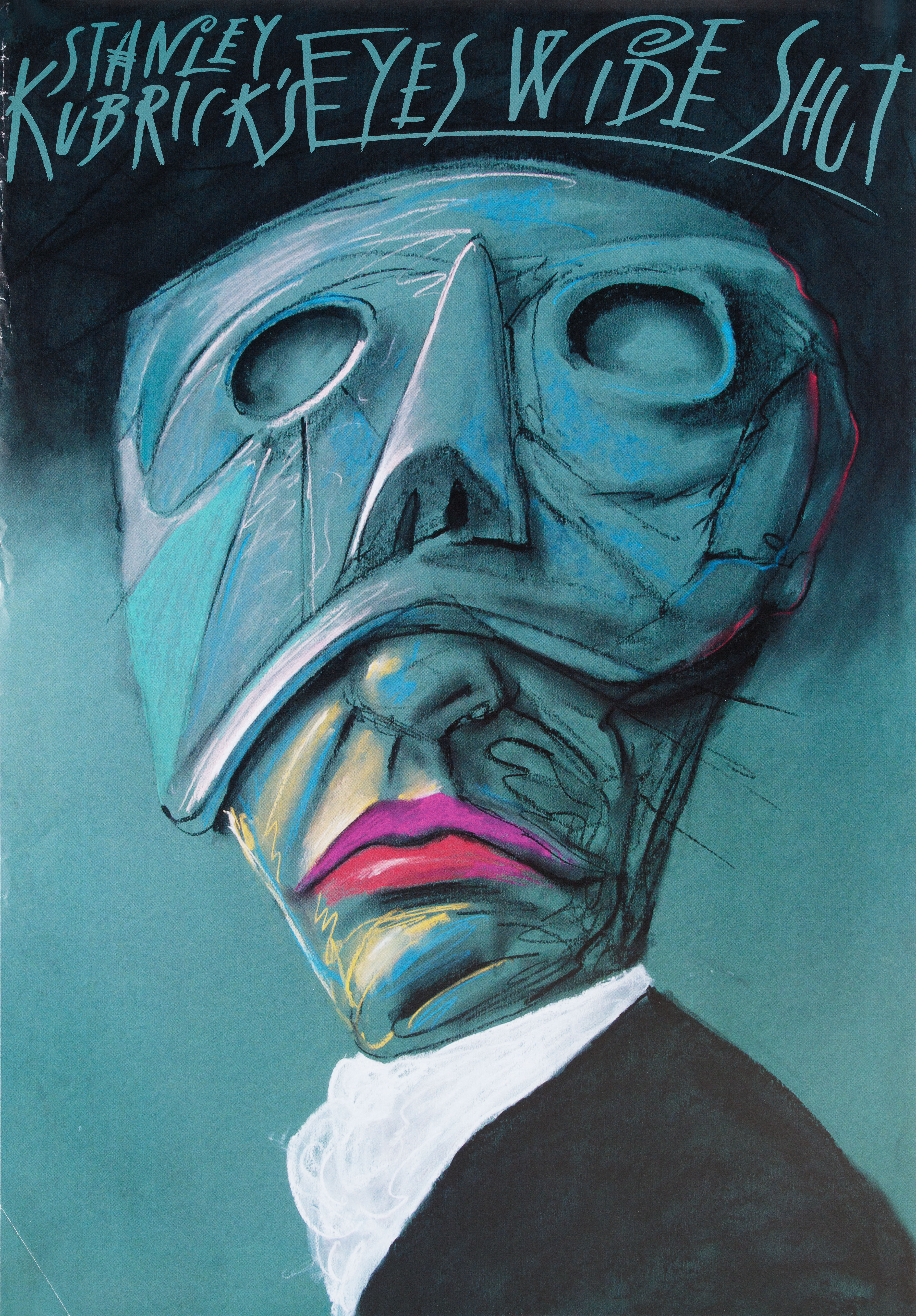 С широко закрытыми глазами (Eyes Wide Shut, 1999), режиссёр Стэнли Кубрик, польский плакат к фильму, 1999 год, автор Лешек Жебровски
