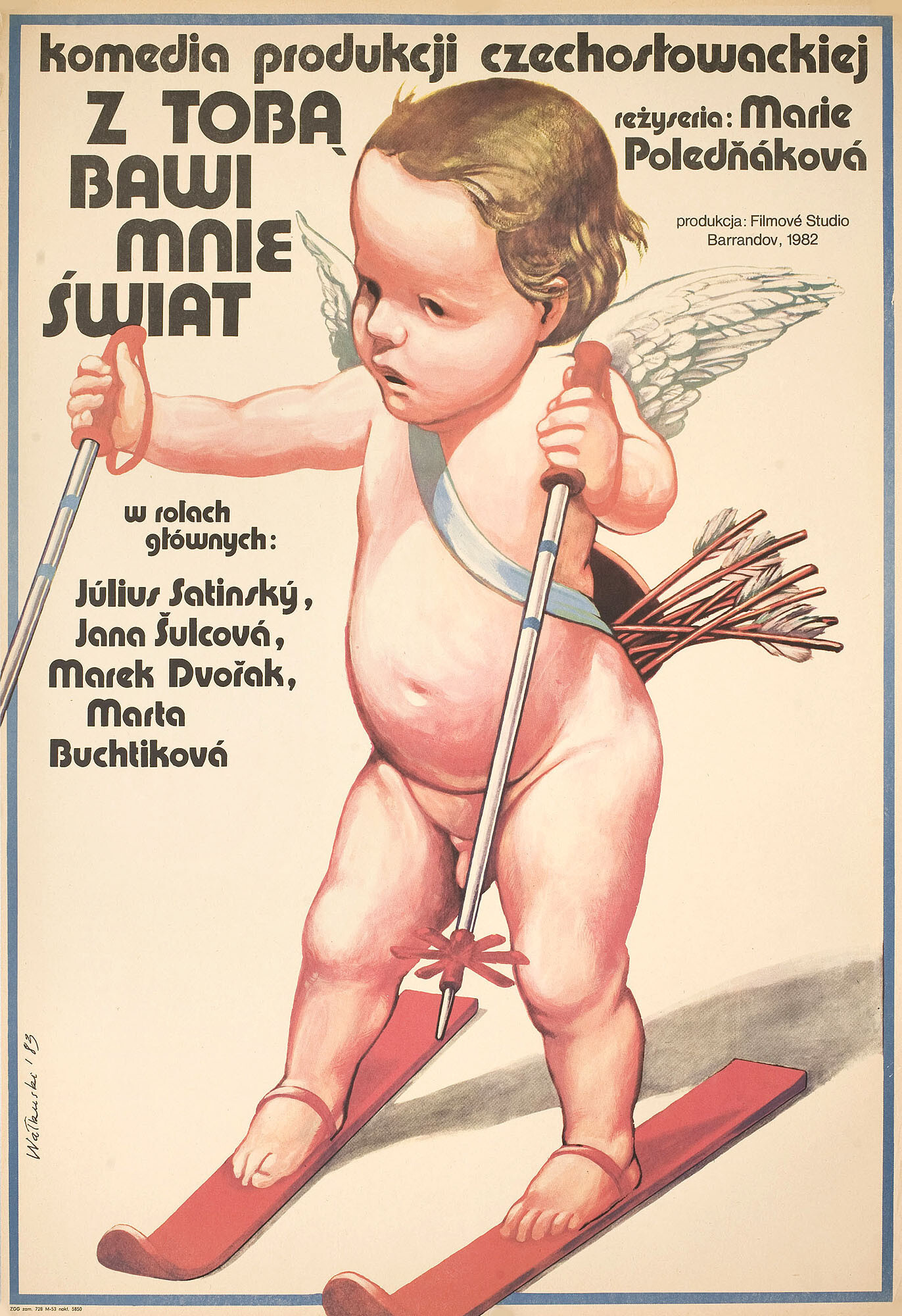 С тобой меня радует мир (With You The World Is Fun, 1983), режиссёр Мария Поледнакова, польский плакат к фильму, 1983 год, автор Веслав Валкуски