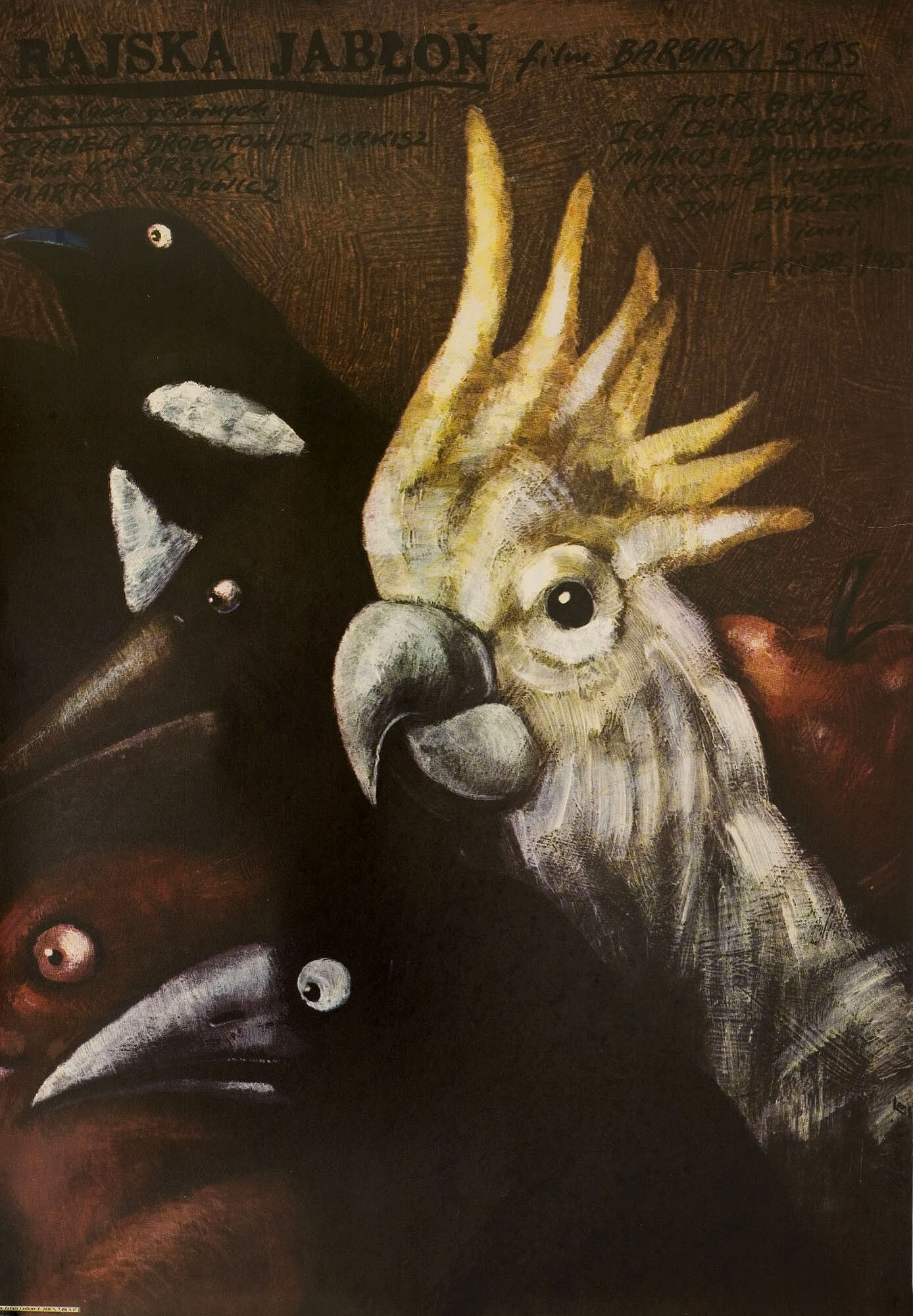 Райская яблоня (Rajska jablon, 1986), режиссёр Барбара Сасс, польский плакат к фильму, 1986 год, автор Анджей Паговский