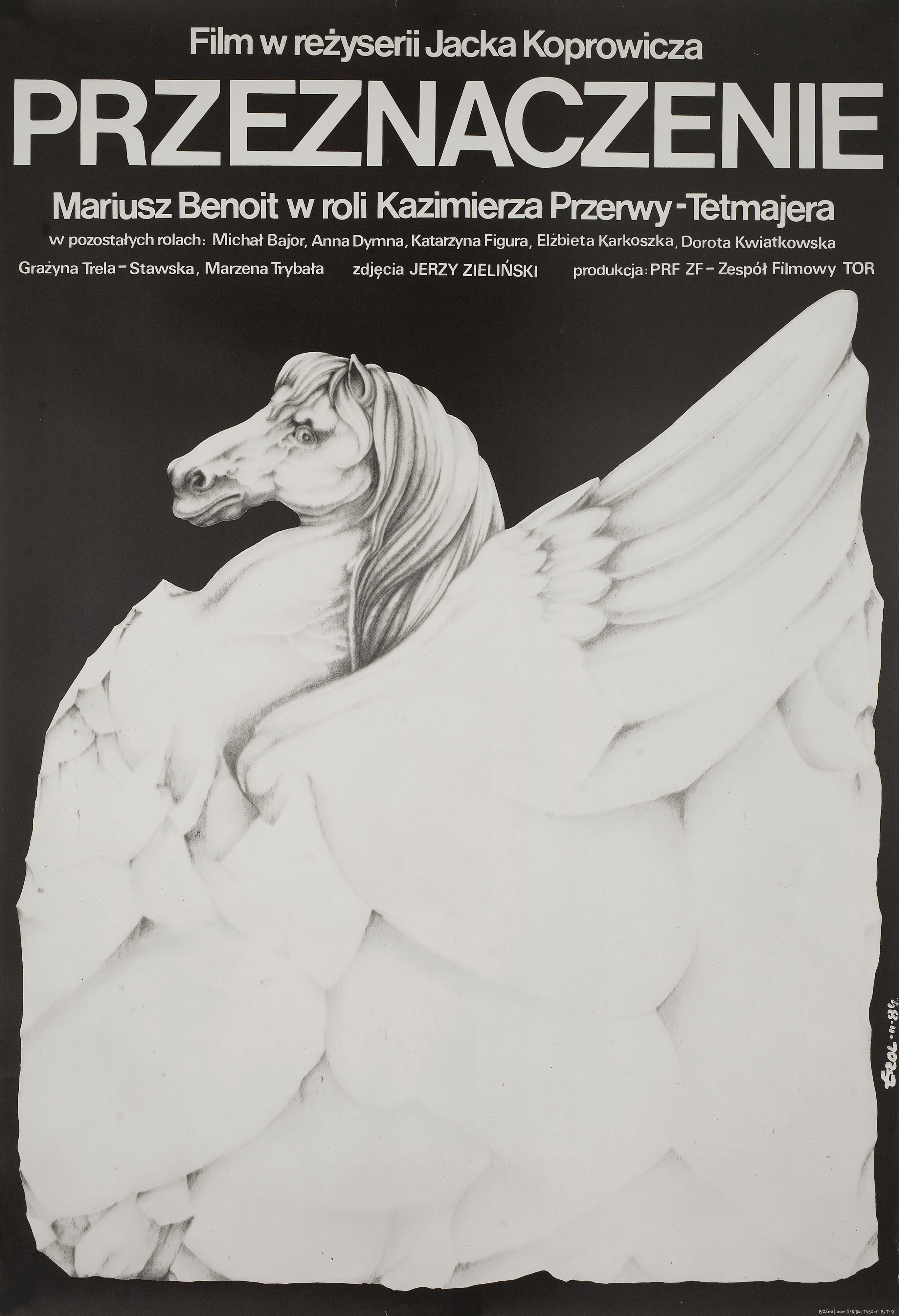 Предназначение (Przeznaczenie, 1985), режиссёр Яцек Копрович, польский плакат к фильму, 1985 год, автор Якуб Эрол