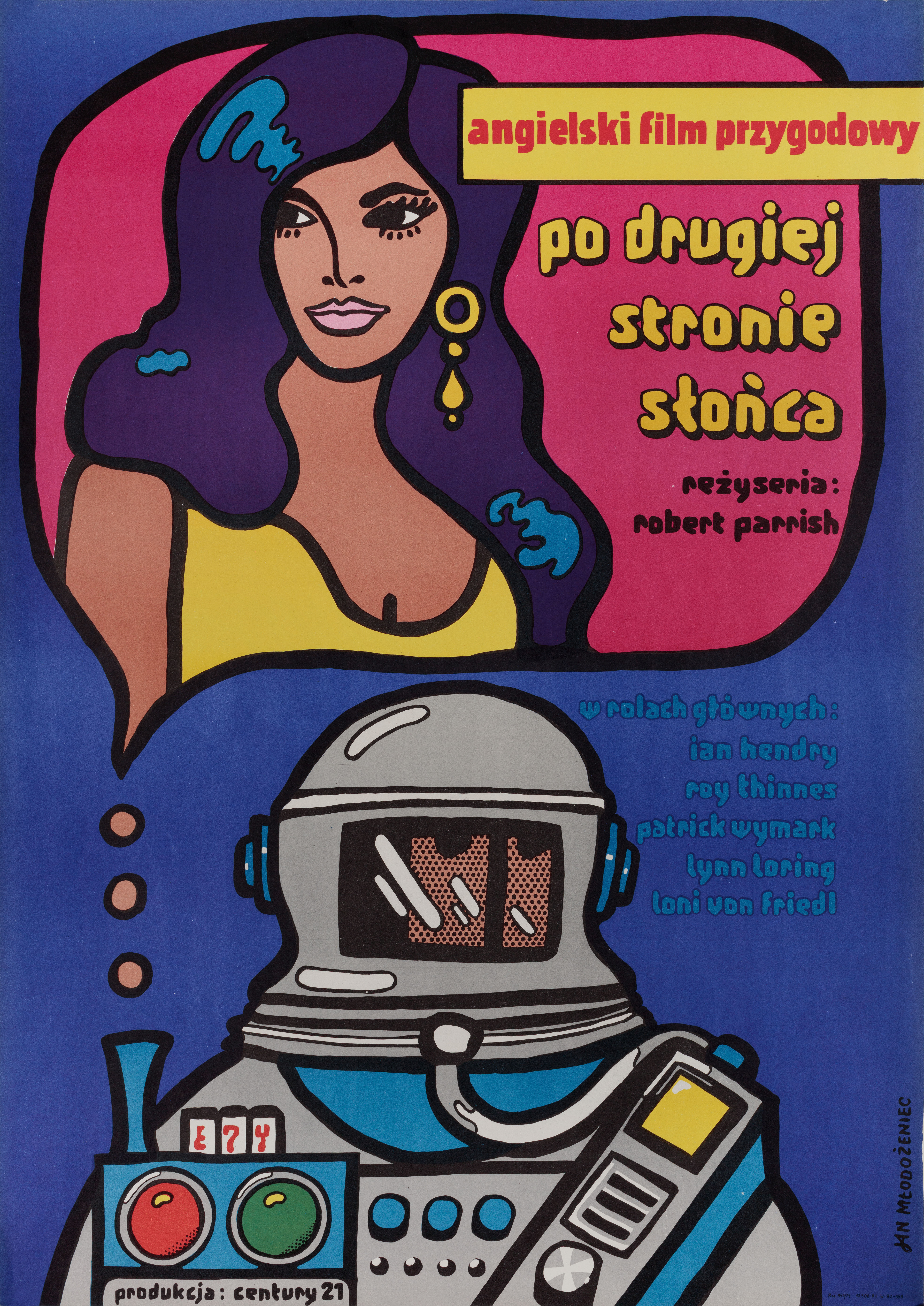 Путешествие по ту сторону Солнца (Journey to the Far Side of the Sun, 1969), режиссёр Роберт Пэрриш, польский плакат к фильму, 1976 год, автор Ян Млодозенец