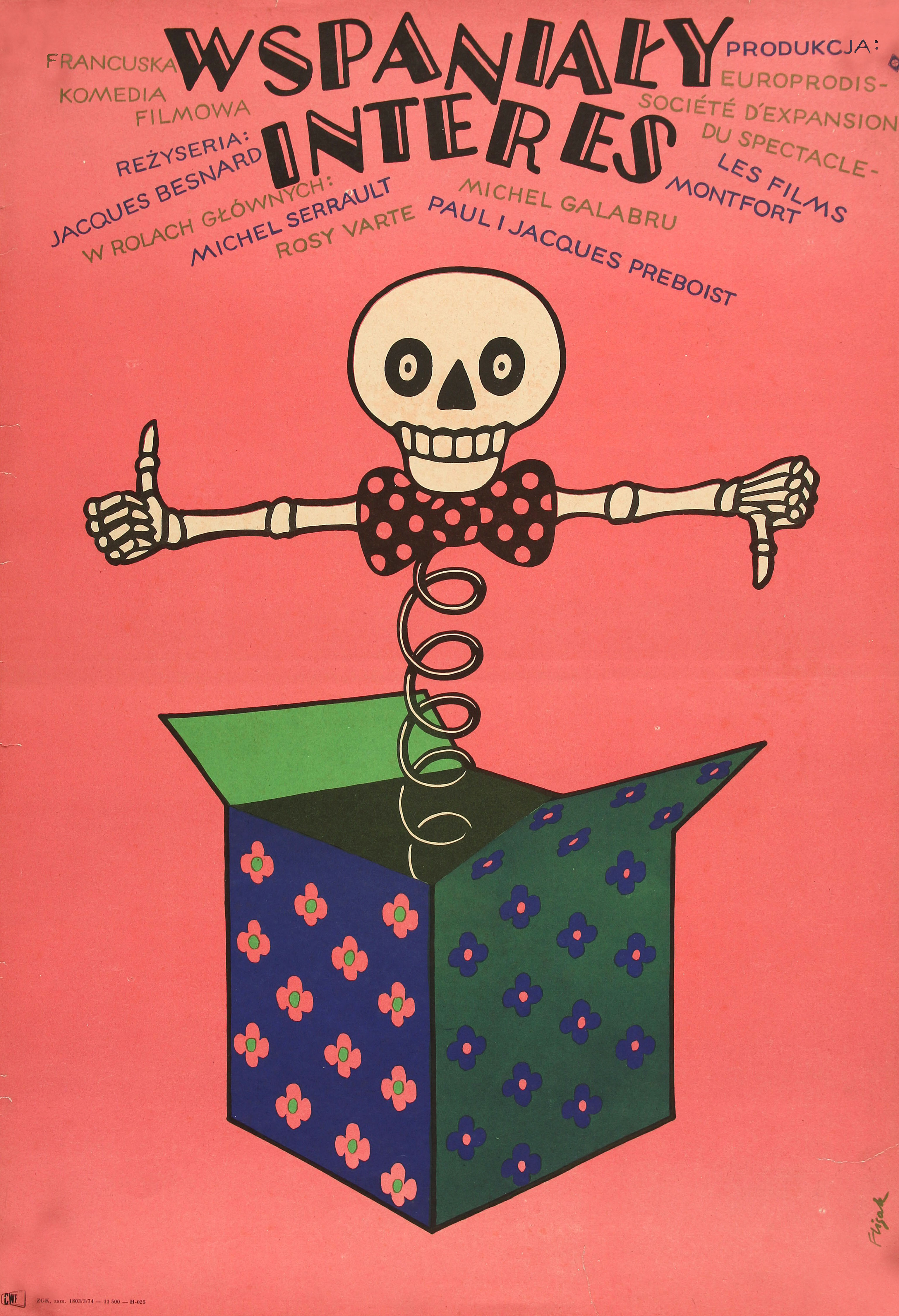 Хорошенькое дельце (La belle affaire, 1973), режиссёр Жак Беснар, польский плакат к фильму, 1972 год, автор Ежи Флисак