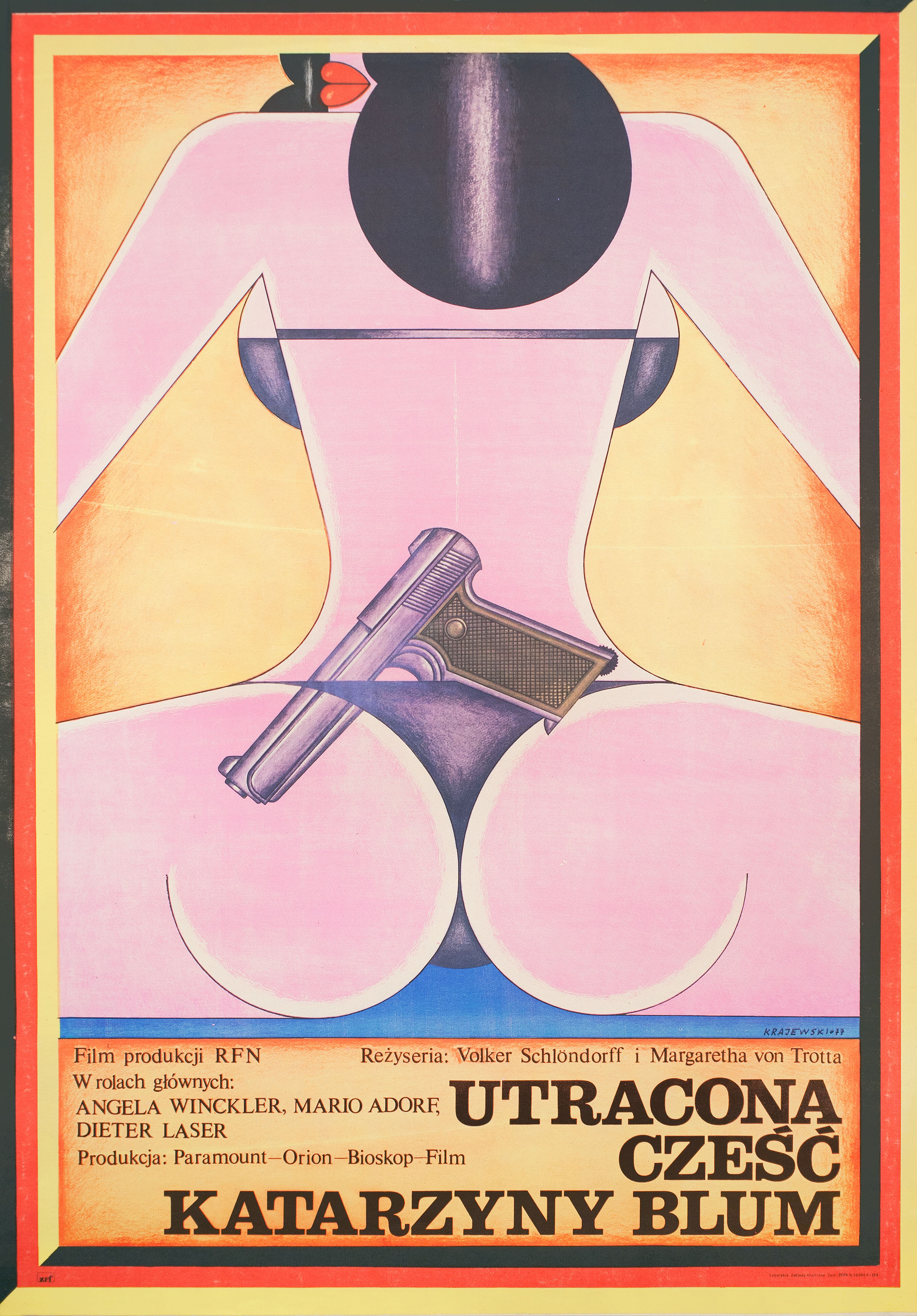 Потерянная честь Катарины Блюм (The Lost Honor of Katharina Blum, 1975), режиссёр Фолькер Шлондорф, польский плакат к фильму, 1977 год, автор Анджей Краевский